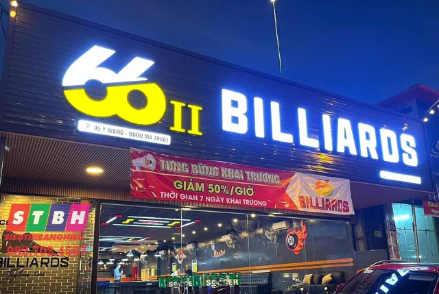 Mẫu bảng hiệu bida phong cách thể thao