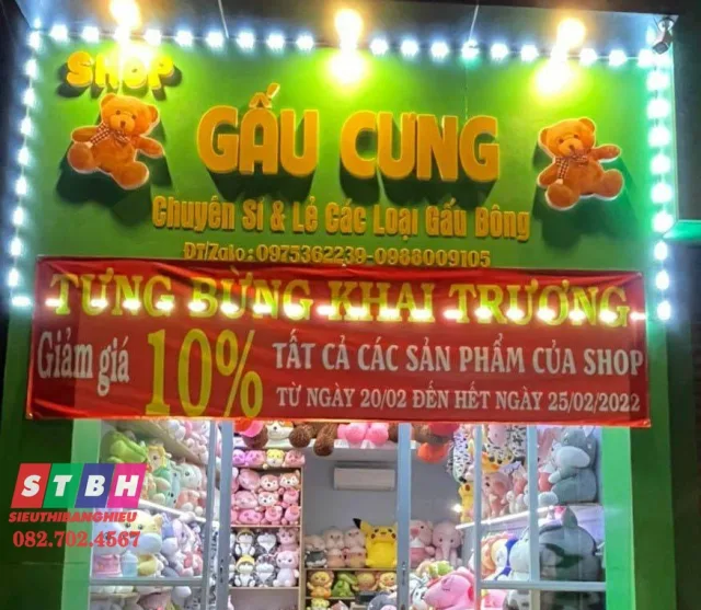 Bảng Hiệu Shop Gấu Bông giá rẻ phù hợp nhiều ngân sách