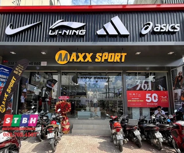 Bảng hiệu shop thể thao uy tín thiết kế nổi bật và hiện đại