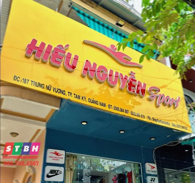 Bảng hiệu alu chữ nổi cho shop thể thao