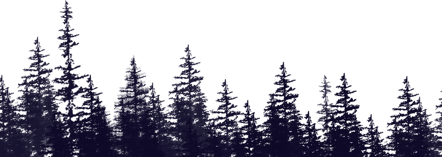 A silhouette of trees
