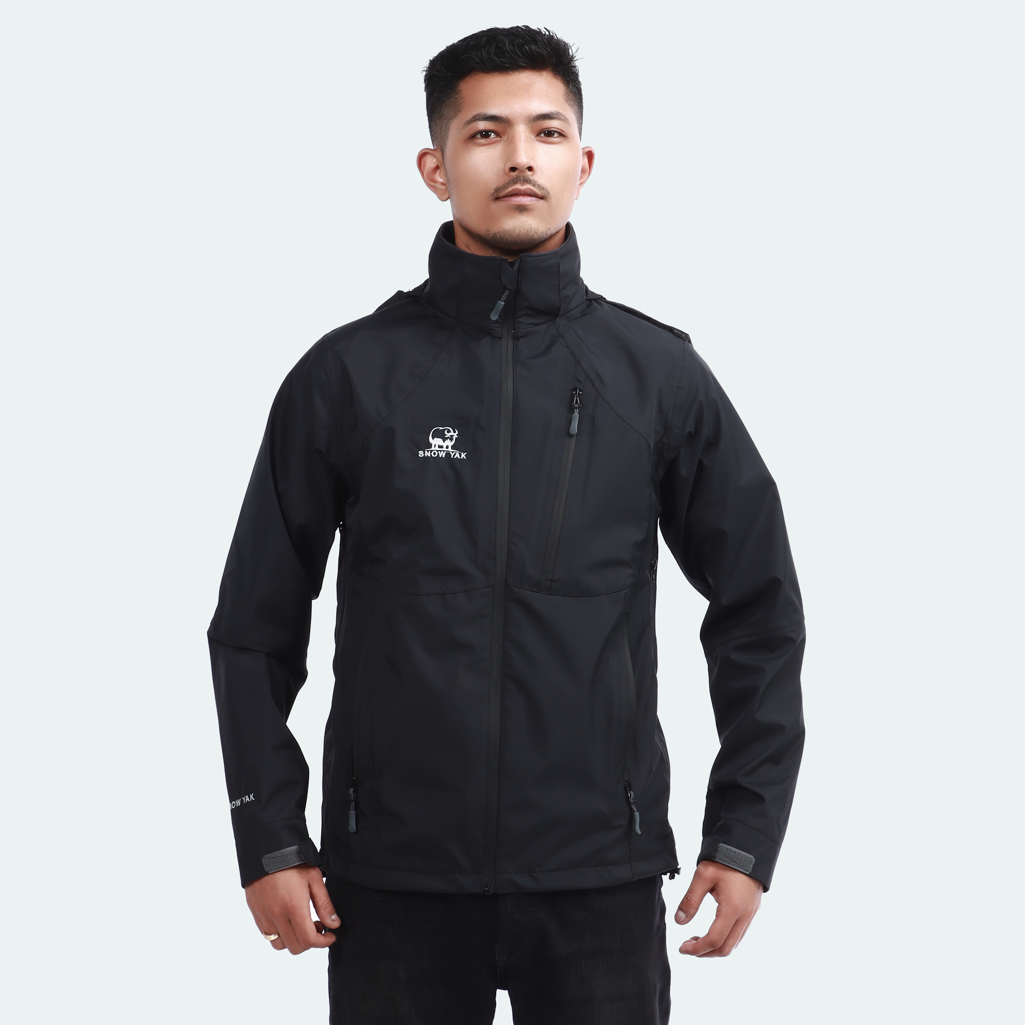 Snow Yak Black Color Full Sleeve Hard Shell Windproof & Water-Resistant Jacket For Men | Fashion | Jackets For Men