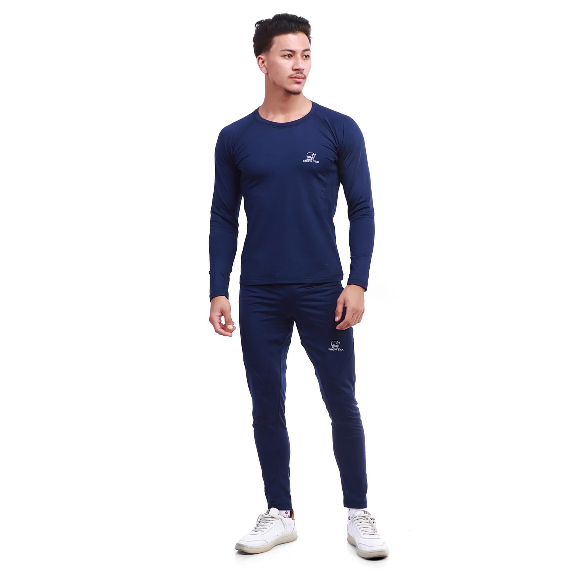 Snow Yak Navy Blue Color Full Sleeve Thermal Set For Men