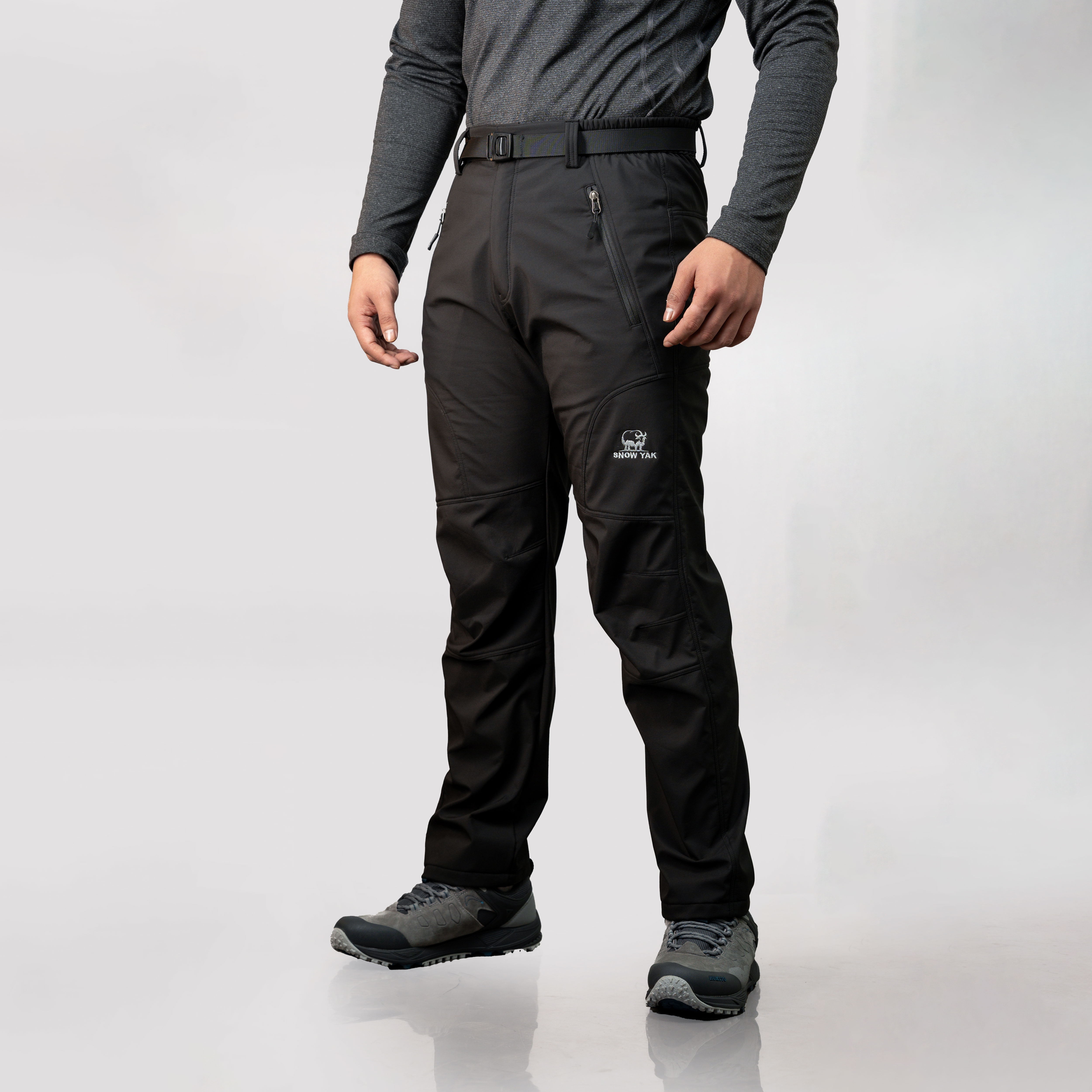 Snow Yak Men's Black Windproof Soft Shell Trouser for Trekking, Hiking & Bike Riding
