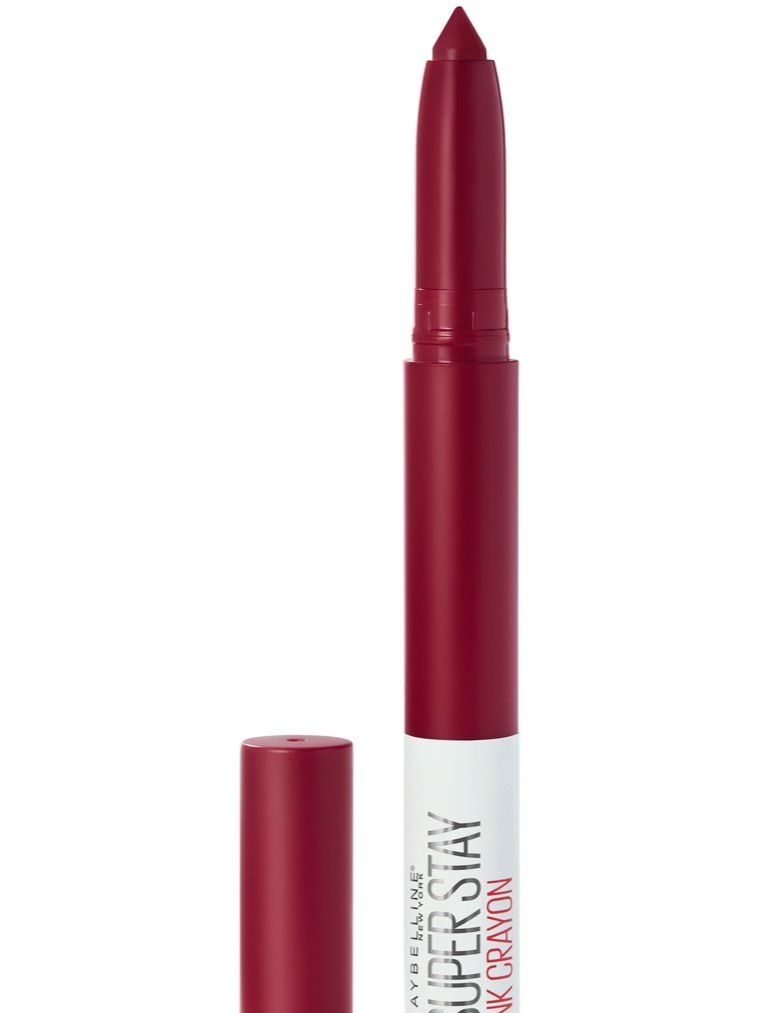 Maybelline Super Stay Ink Crayon Matte Longwear Lipstick, Shade 55 Make It Happen, Built-In Sharpener, 1.2g