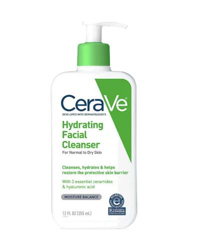 CeraVe Hydrating Facial Cleanser with Hyaluronic Acid and Ceramides, for Normal to Dry Skin, 355ml