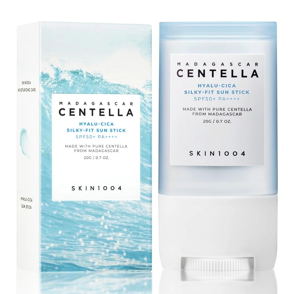 SKIN1004 Madagascar Centella Hyalu-Cica Silky-Fit Sun Stick SPF50+ PA++++, Lightweight Matte Sunscreen Stick, 20g