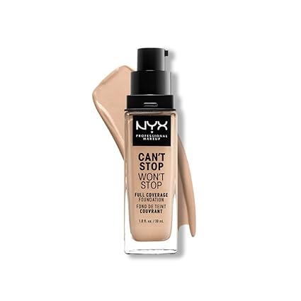 NYX Professional Makeup Can't Stop Won't Stop Full Coverage Foundation, Matte Finish, Vanilla, 30ml