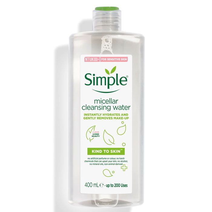 Simple Micellar Cleansing Water, No-Rinse Makeup Remover for Sensitive Skin, 400ml