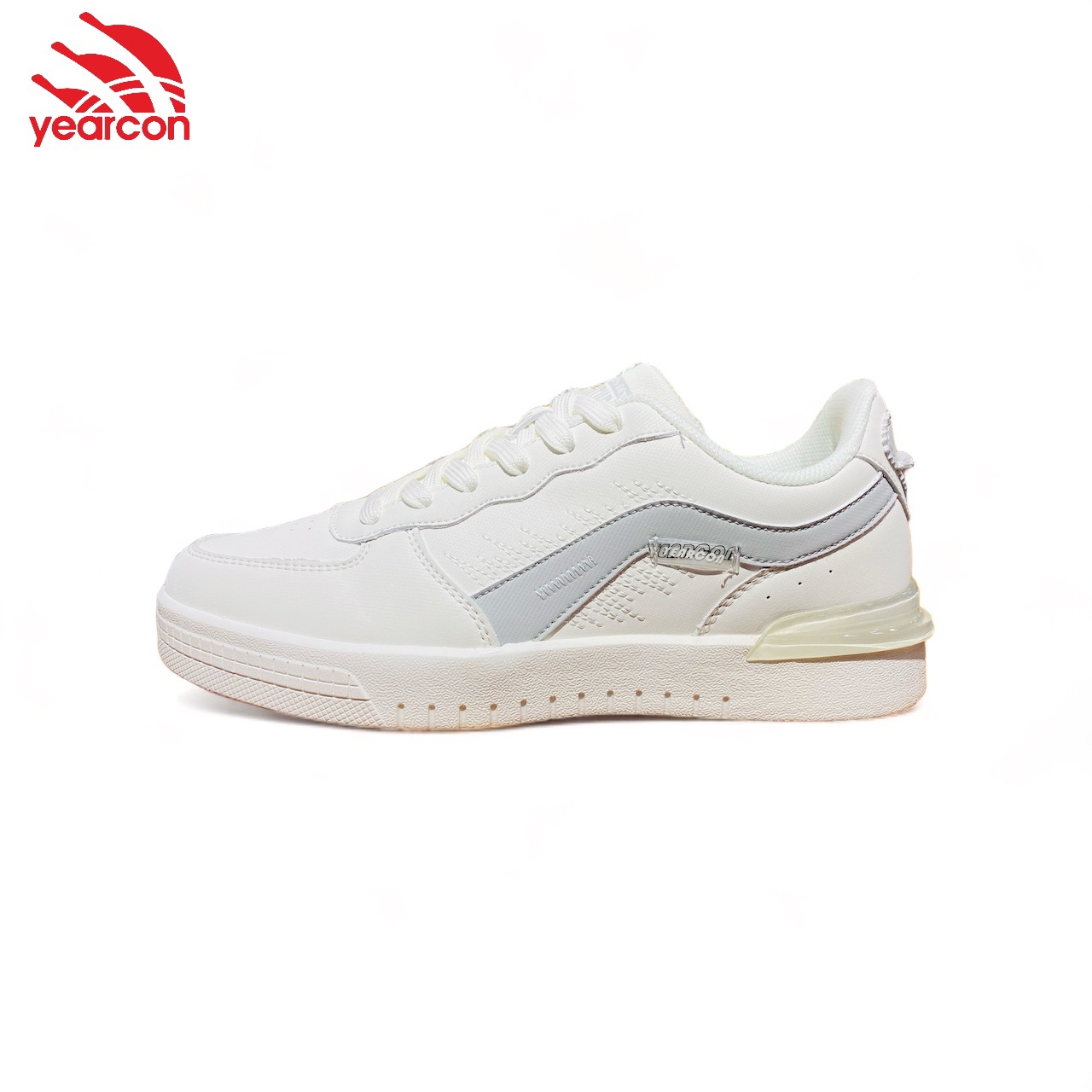 Yearcon Men's Sneakers - Cream Minimalist Lace-Up Casual Shoes
