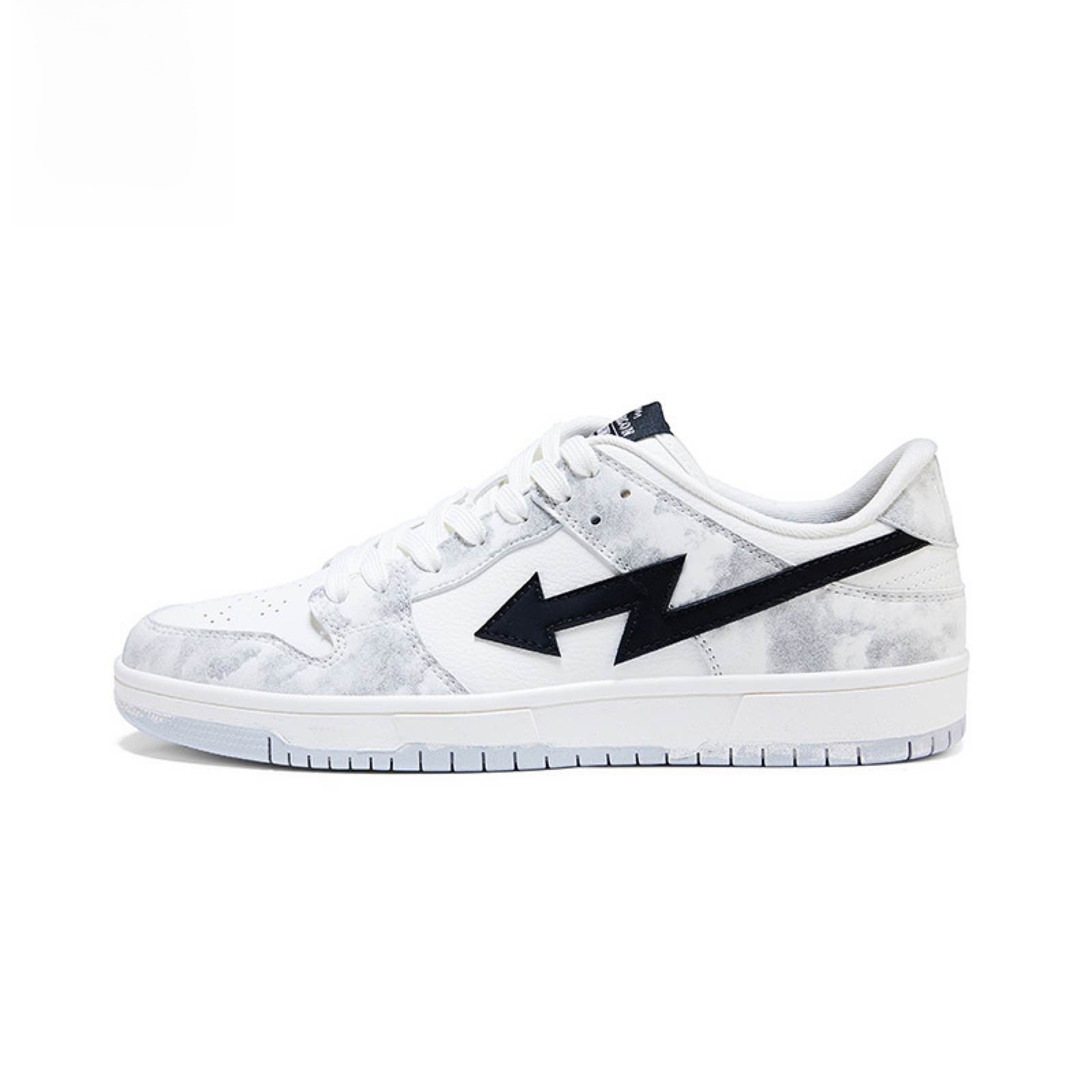Yearcon Dunk-Style Sneakers for Men - White Marble Low-Top Casual Shoes