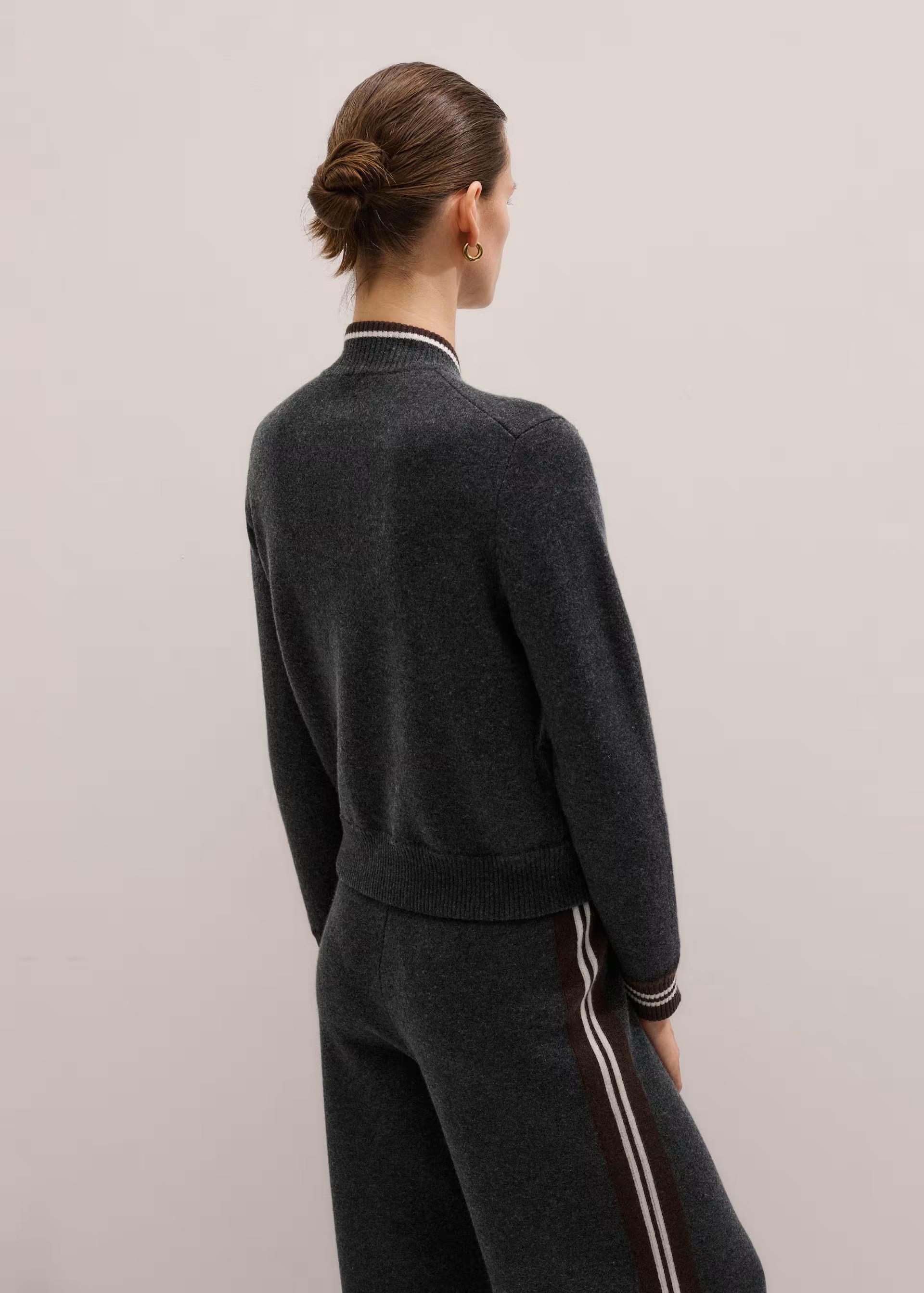 Merino-Cashmere Blend Knit Bomber jacket