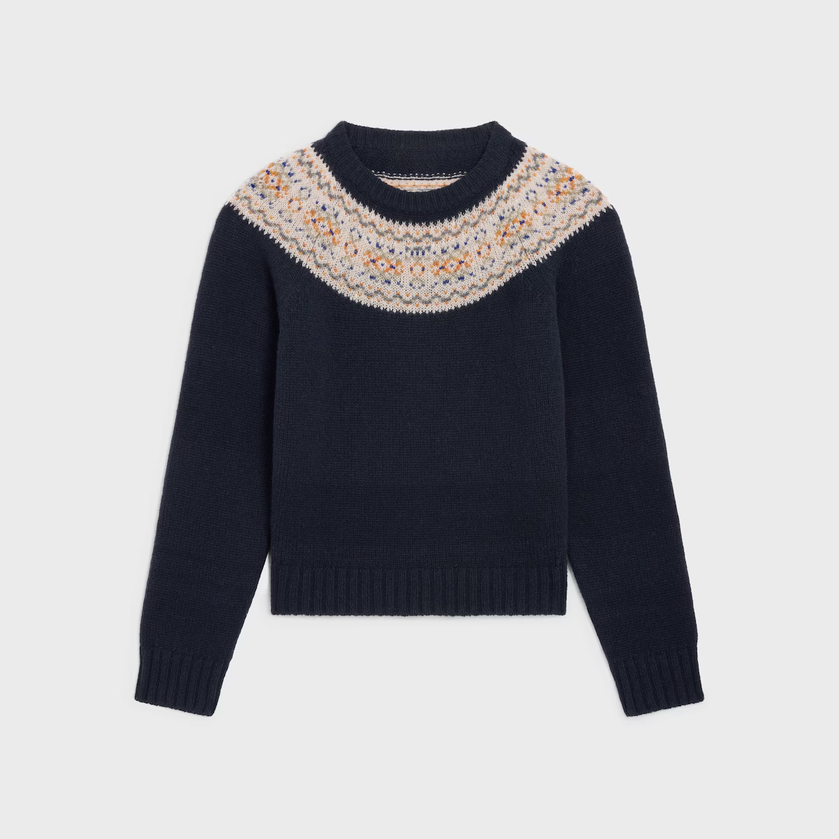 Triomphe Fair Isle Wool Crew Neck Sweater