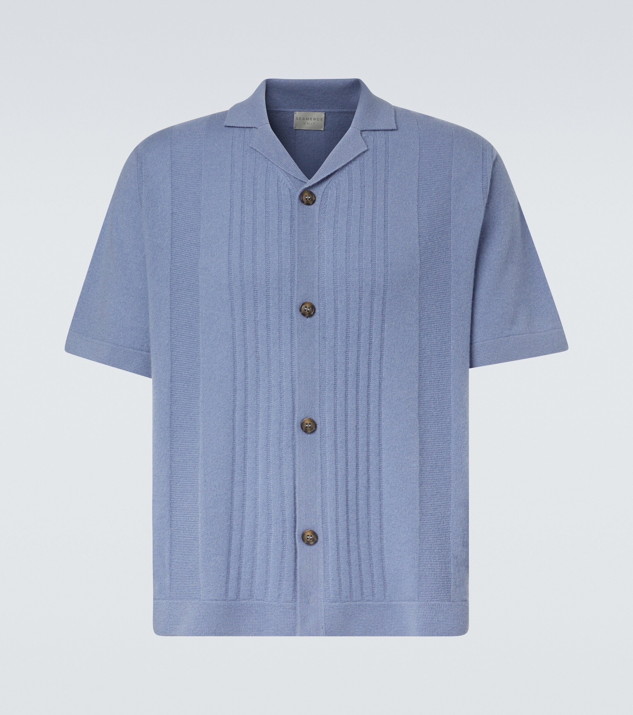 Luxe Ocean Blue Cashmere Polo