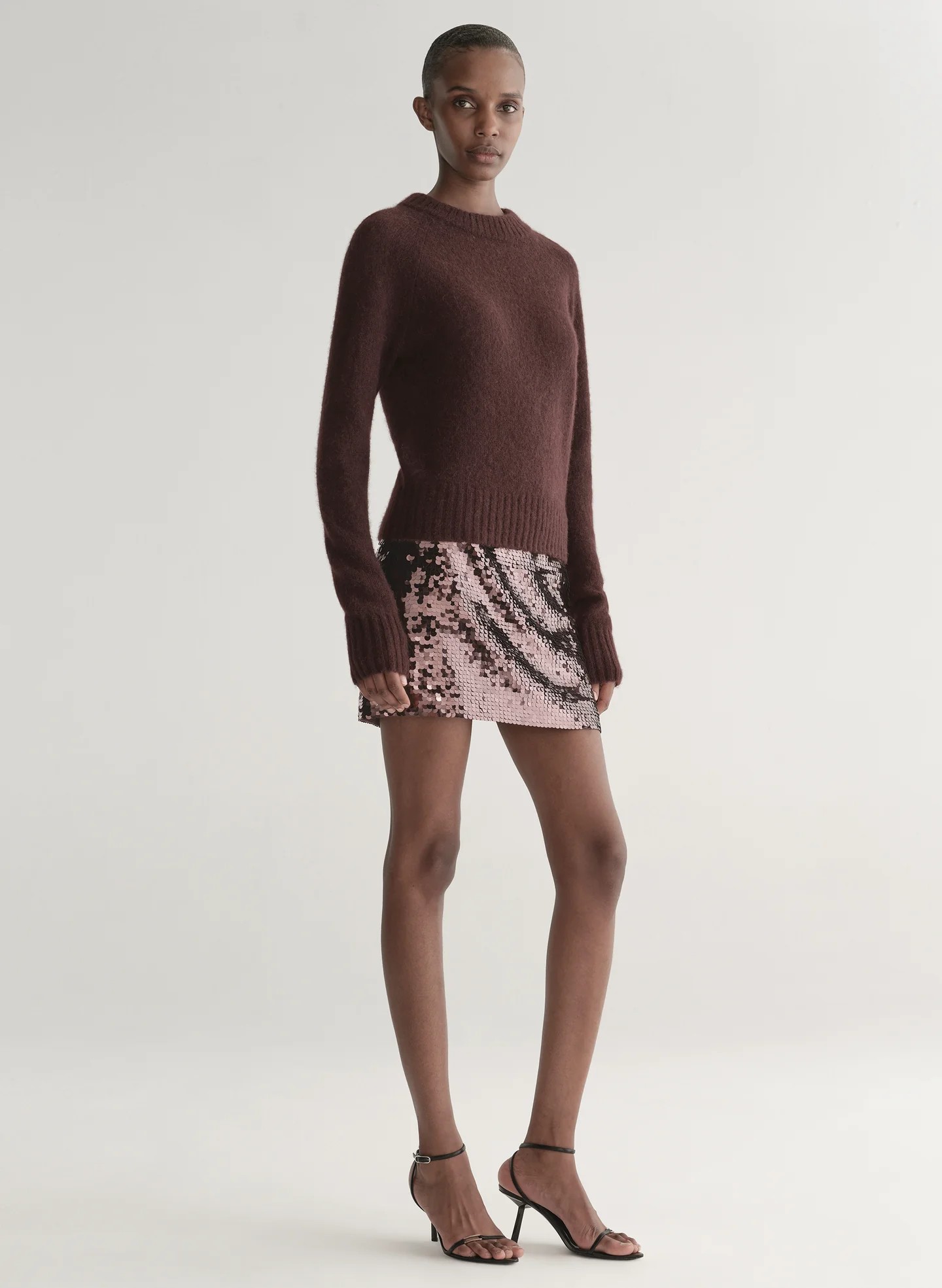 Dark Umber Brushed Alpaca Sweater