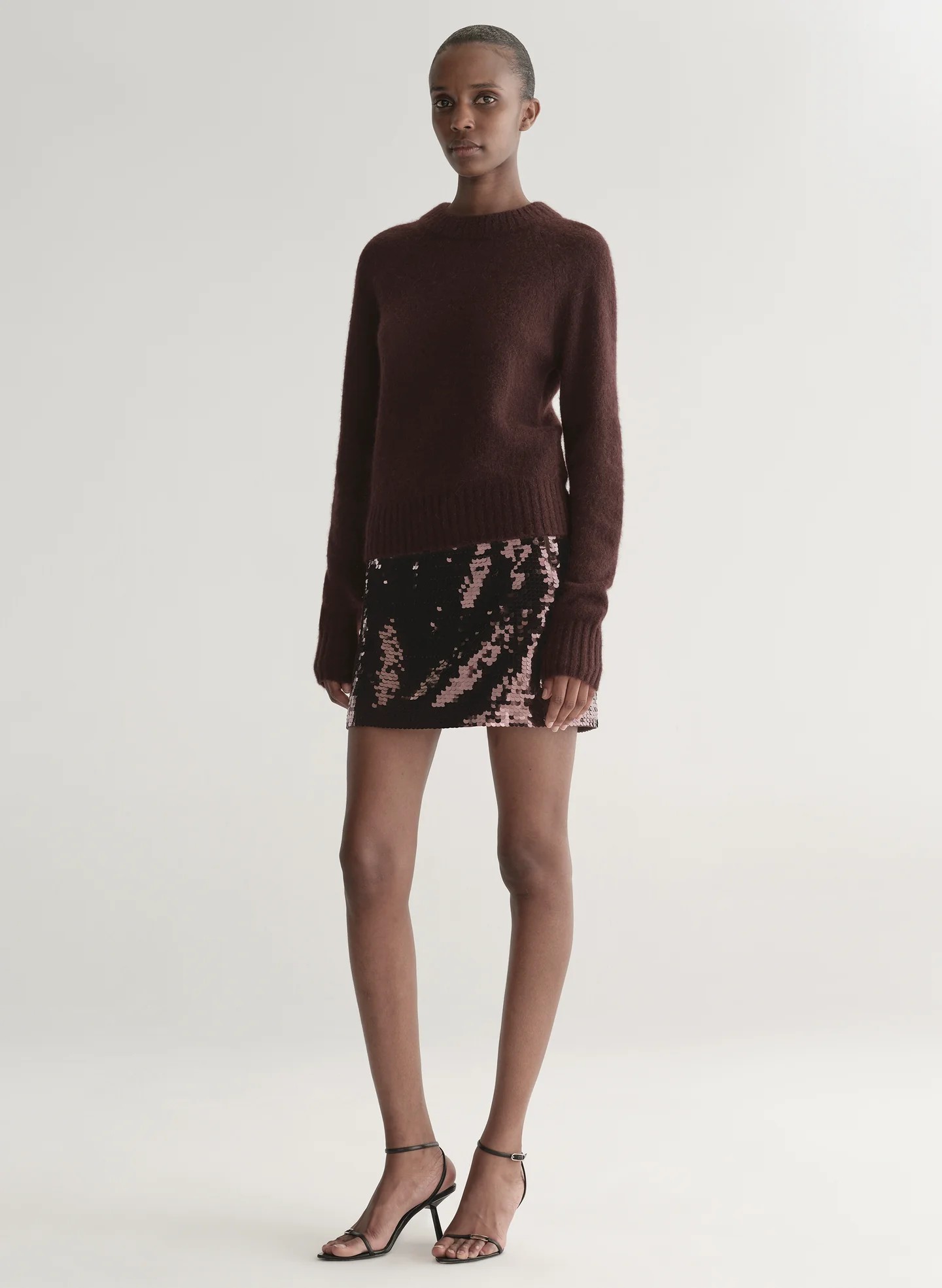 Dark Umber Brushed Alpaca Sweater
