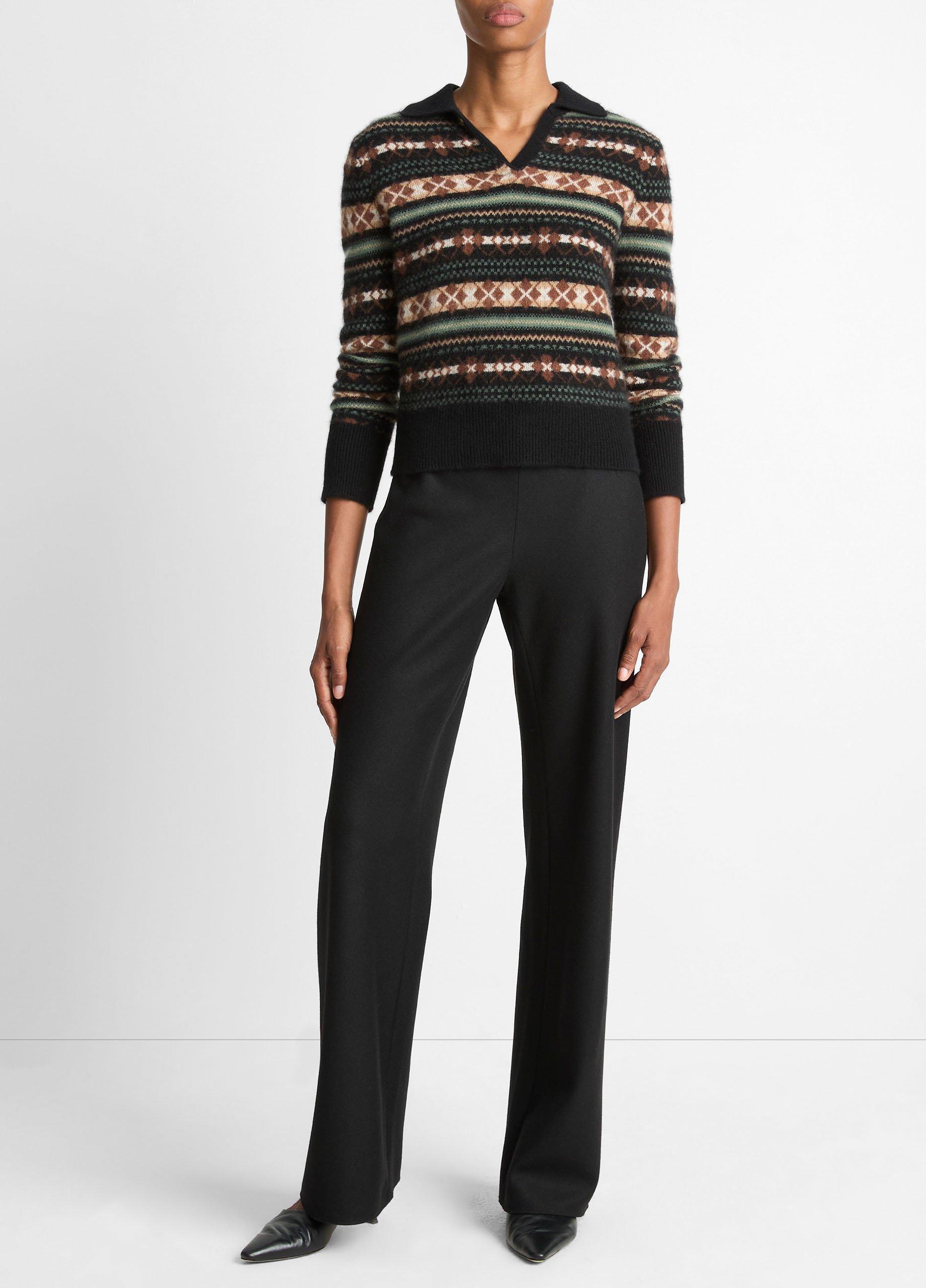 Fair Isle Cashmere Polo Sweater