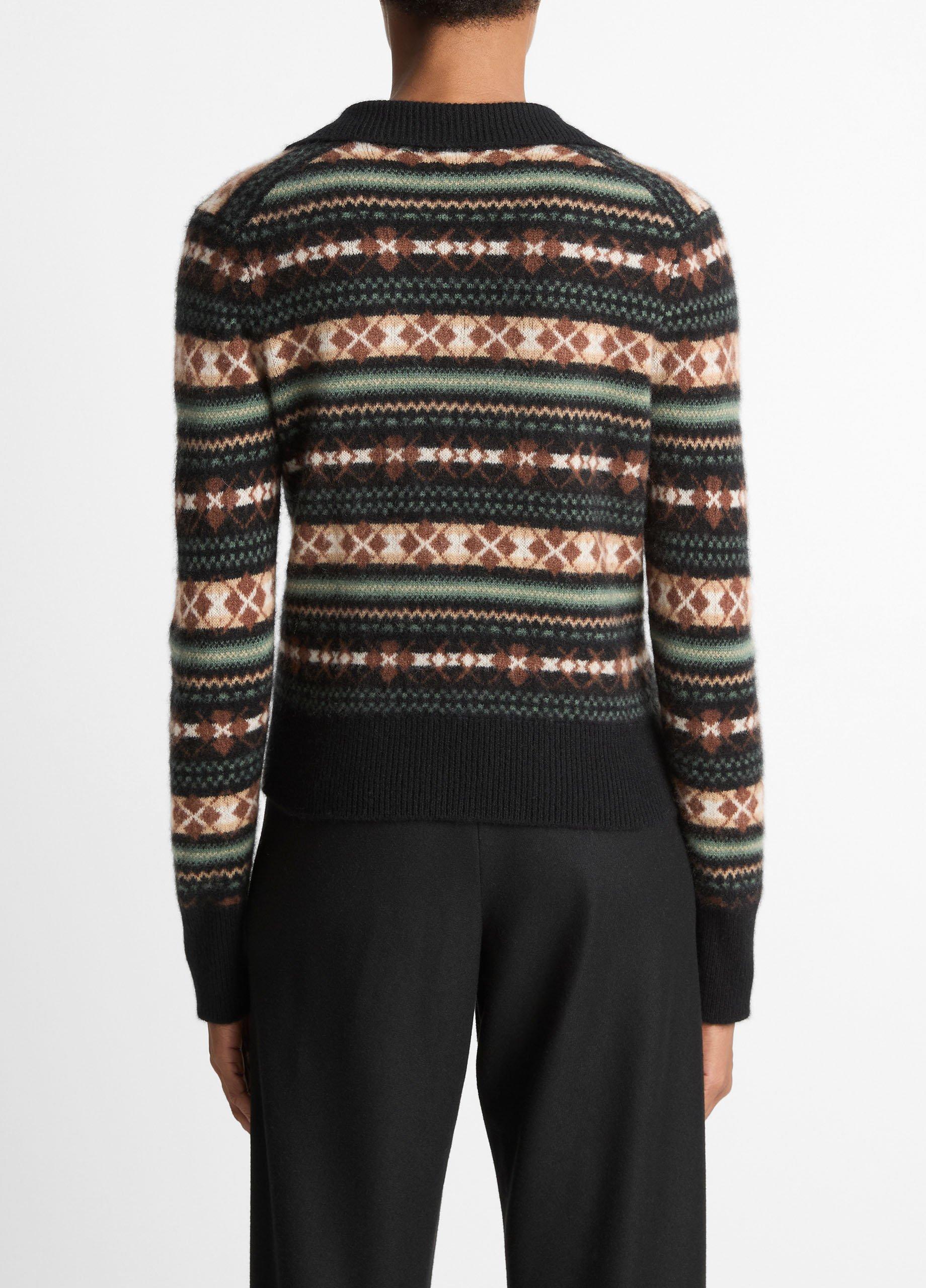 Fair Isle Cashmere Polo Sweater