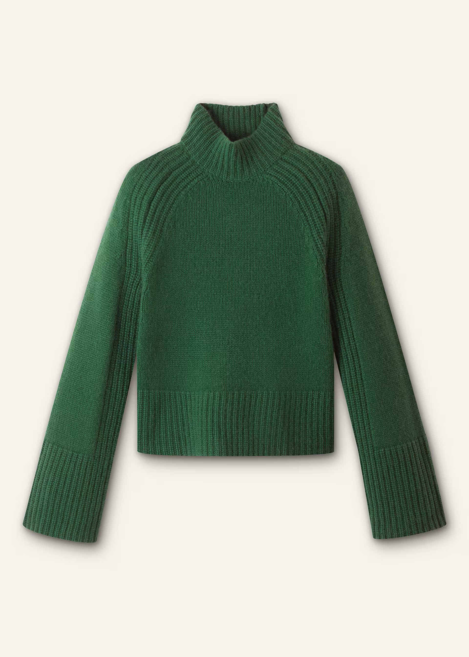 High Neck Side Stripe Cashmere Sweater