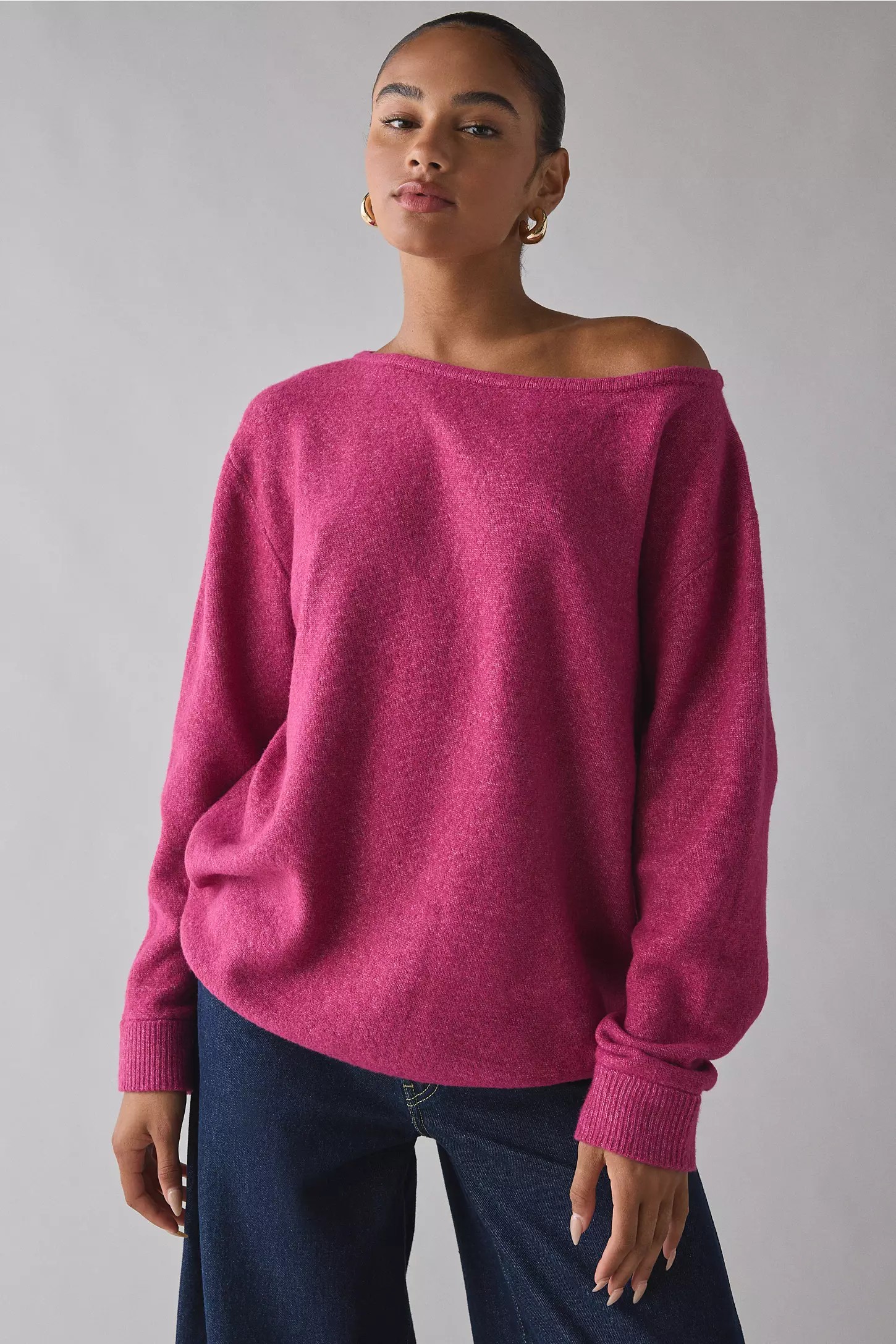 Oversized Off-The-Shoulder Sweater