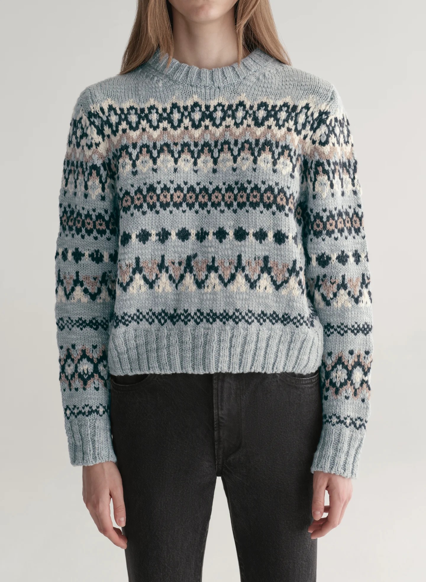 Slate Blue Fair isle Merino Sweater