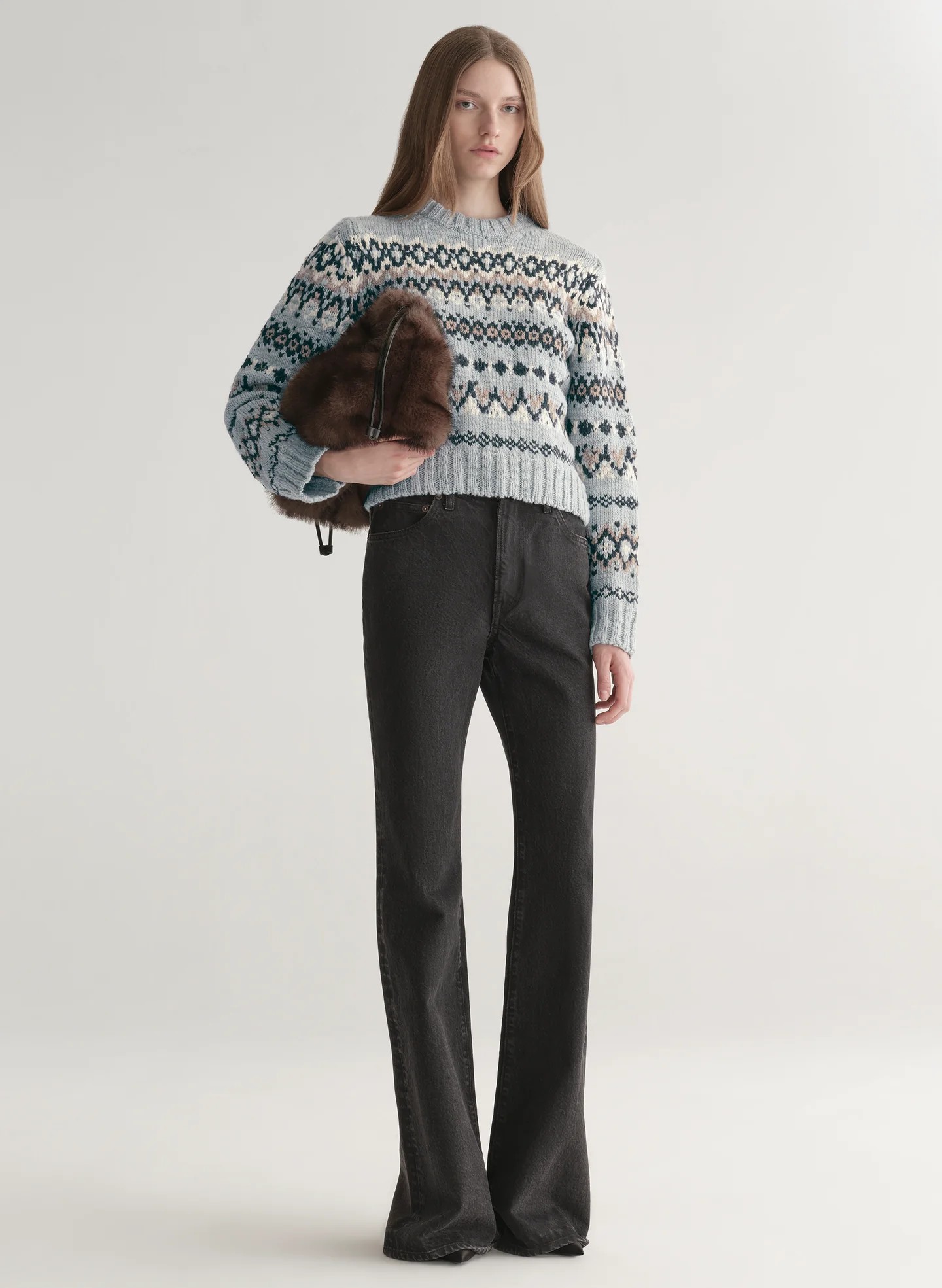 Slate Blue Fair isle Merino Sweater