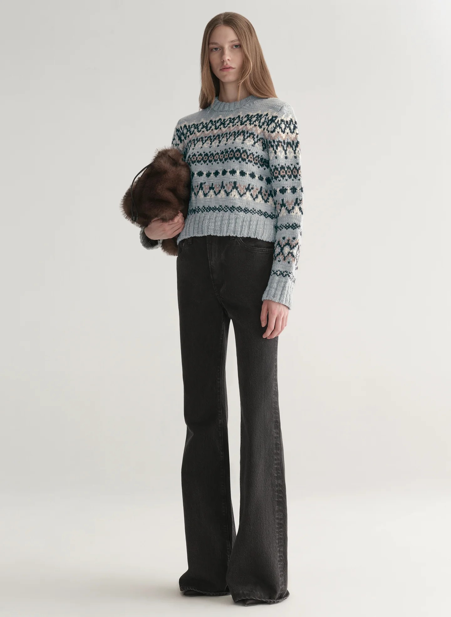 Slate Blue Fair isle Merino Sweater