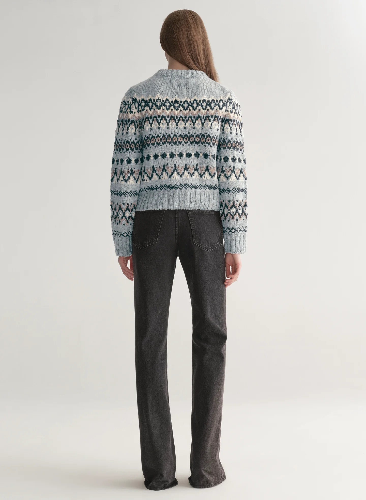 Slate Blue Fair isle Merino Sweater