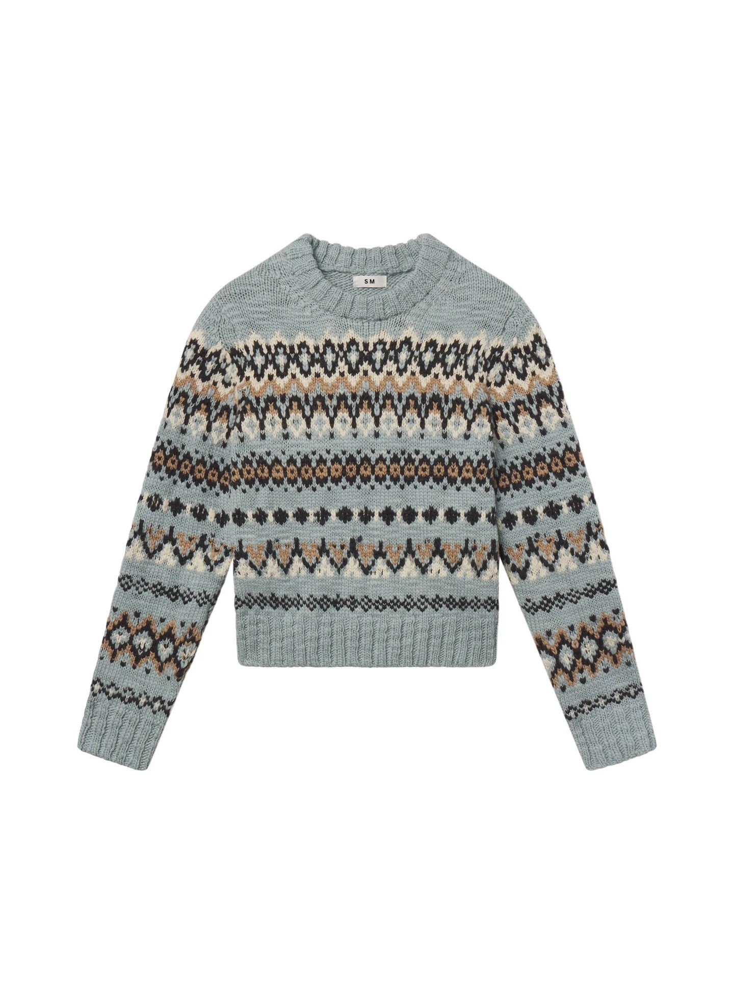 Slate Blue Fair isle Merino Sweater