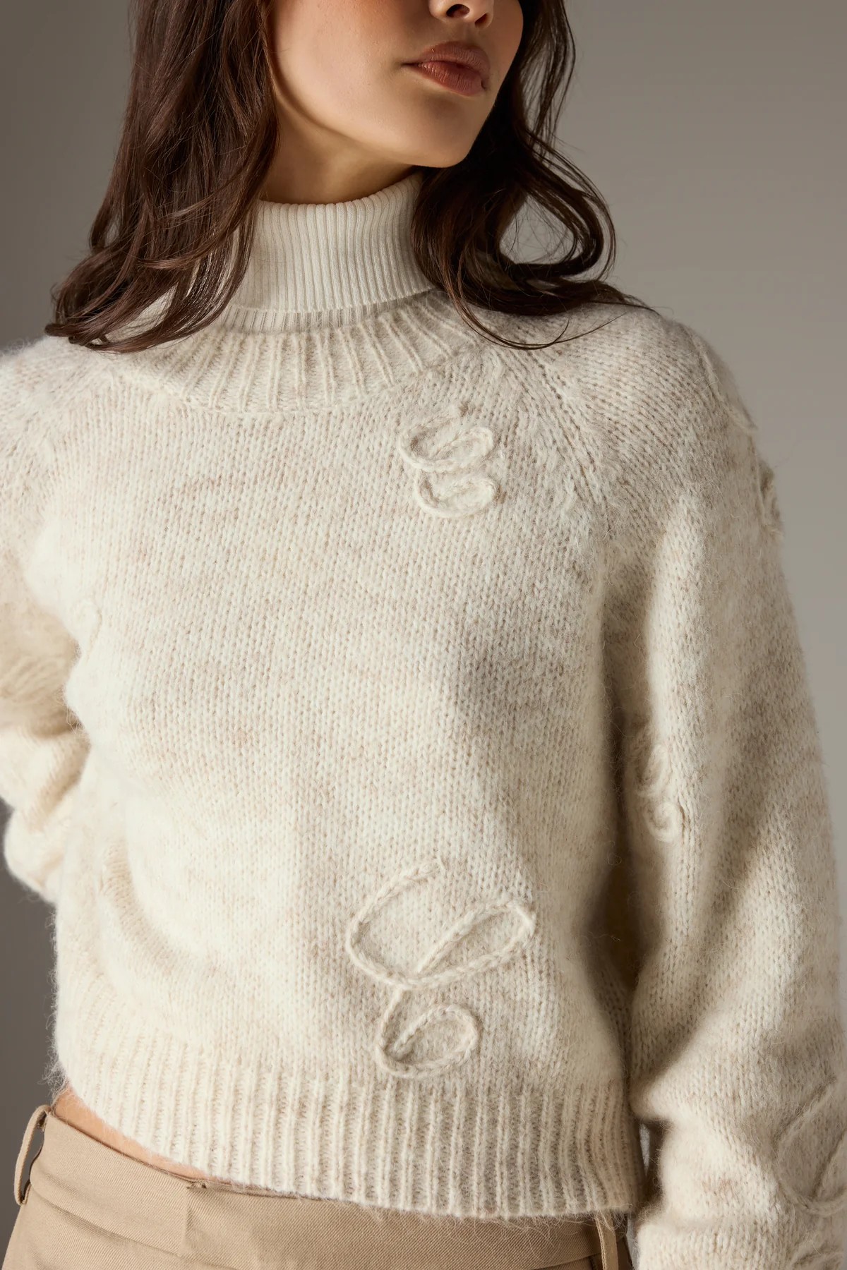 C Script Embroidered Oversized Emblem Jumper