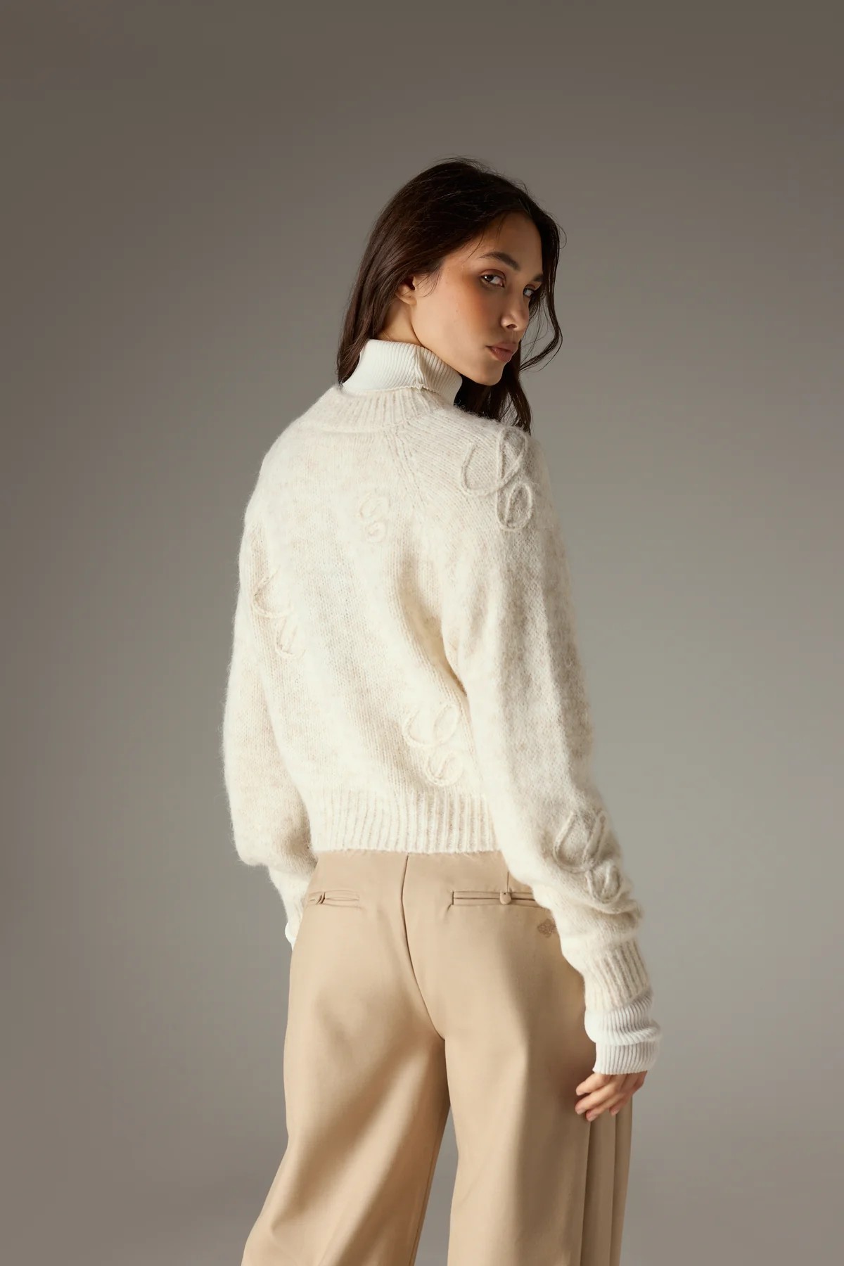 C Script Embroidered Oversized Emblem Jumper