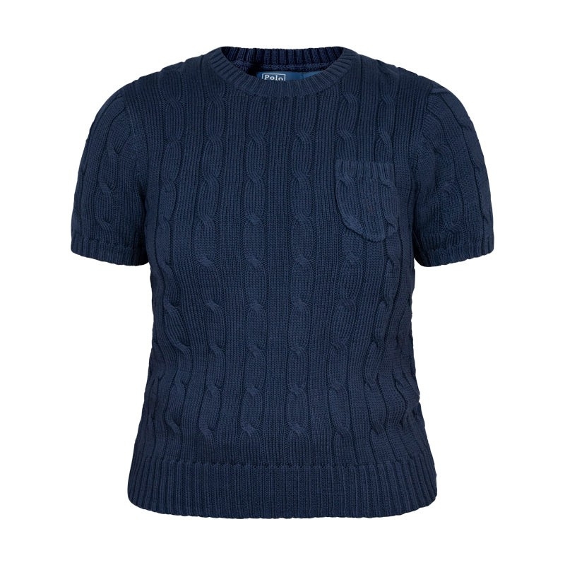 Women's Cable Knit Pima Cotton Polo T-Shirt