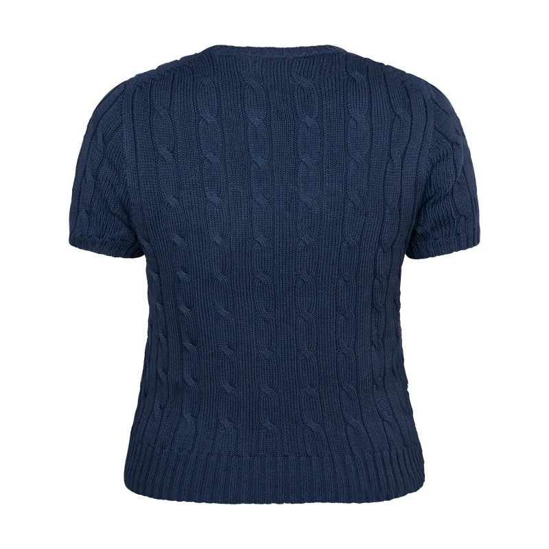 Women's Cable Knit Pima Cotton Polo T-Shirt