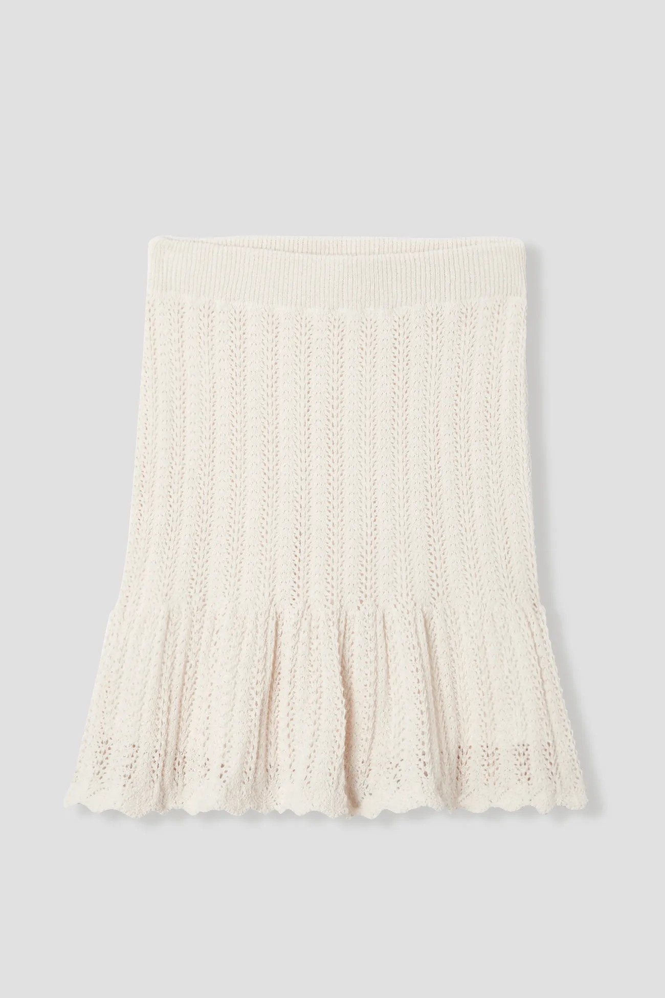 Short Crochet Knit Skirt – Ecru