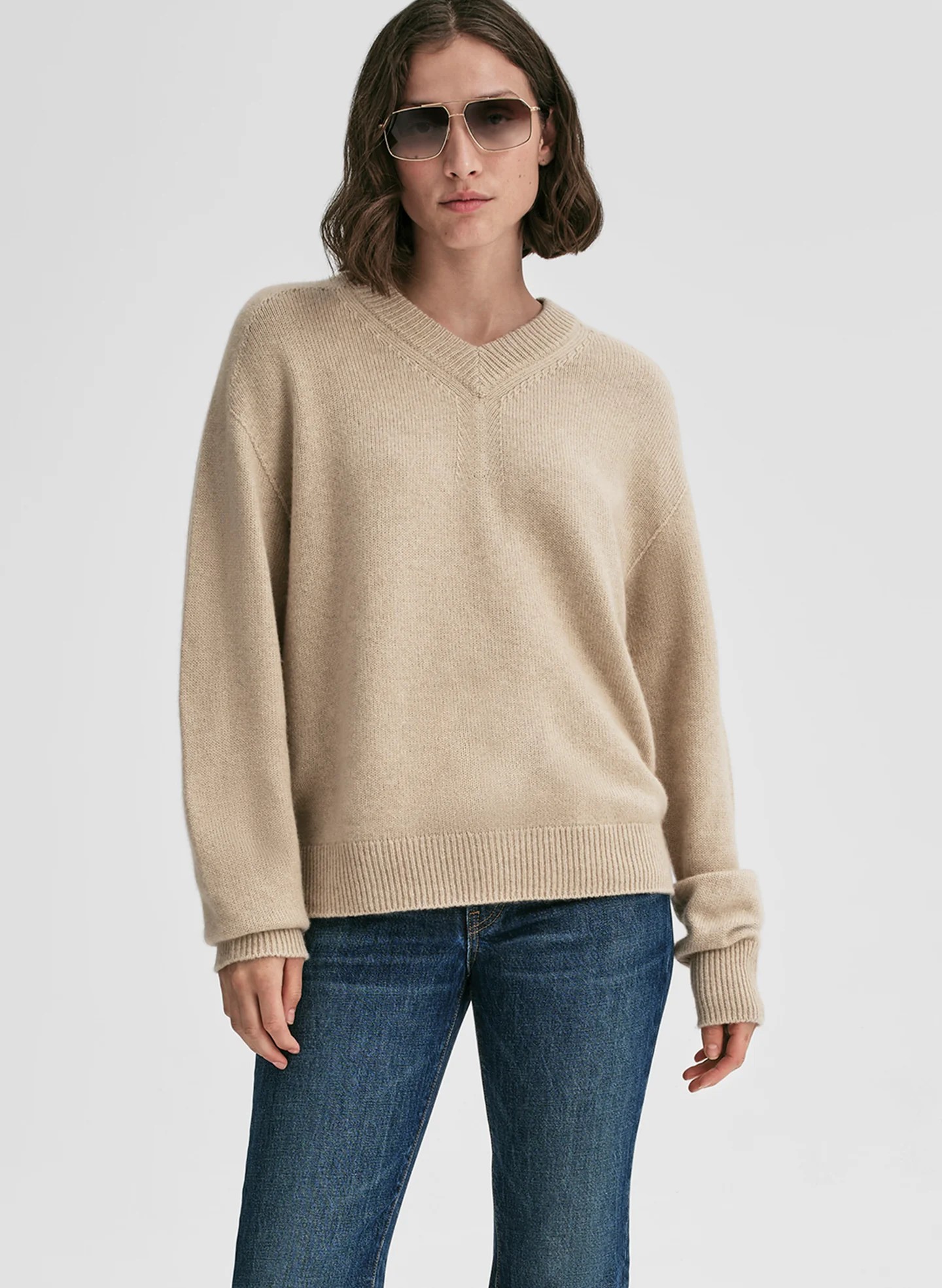 Cashmere Relaxed V-Neck Sweater