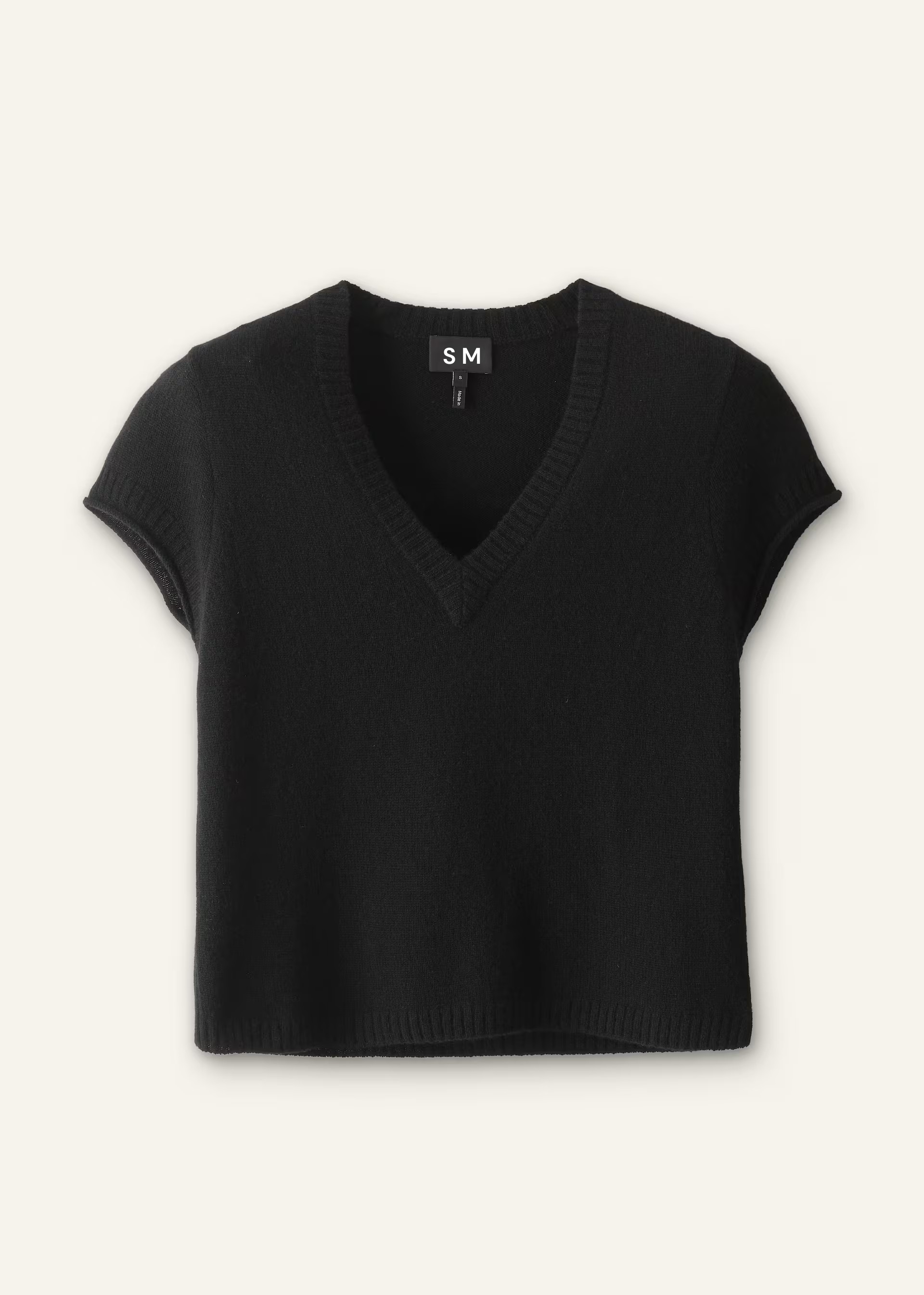 Cashmere V-Neck Shrunken Baby Tee