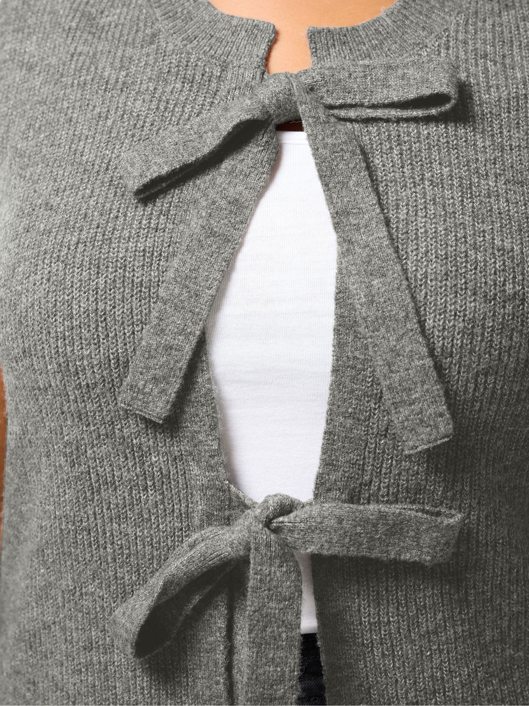 Curve Grey Double Tie Knitted Waistcoat