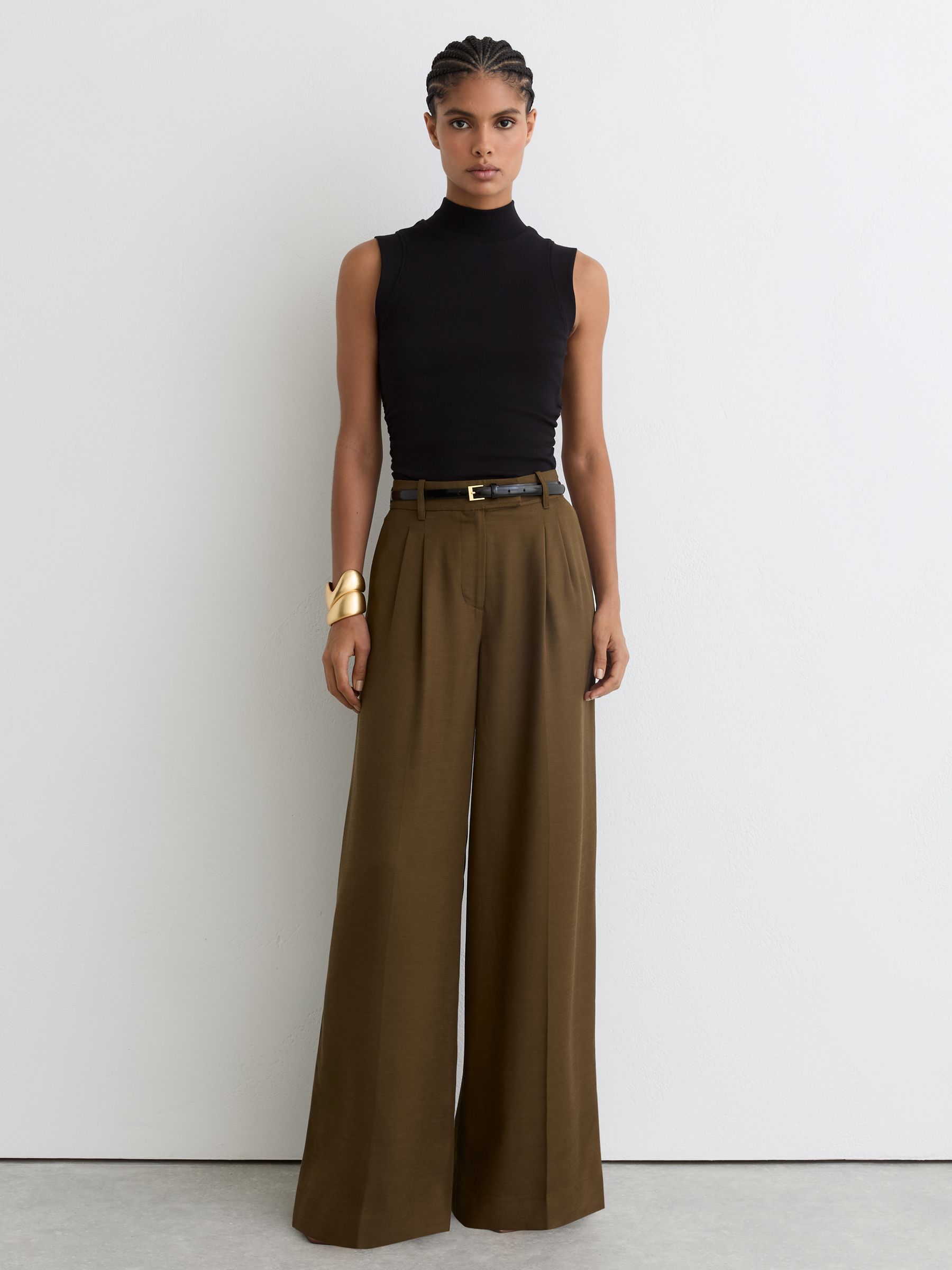 Black Simone Stretch-Cotton High-Neck Vest