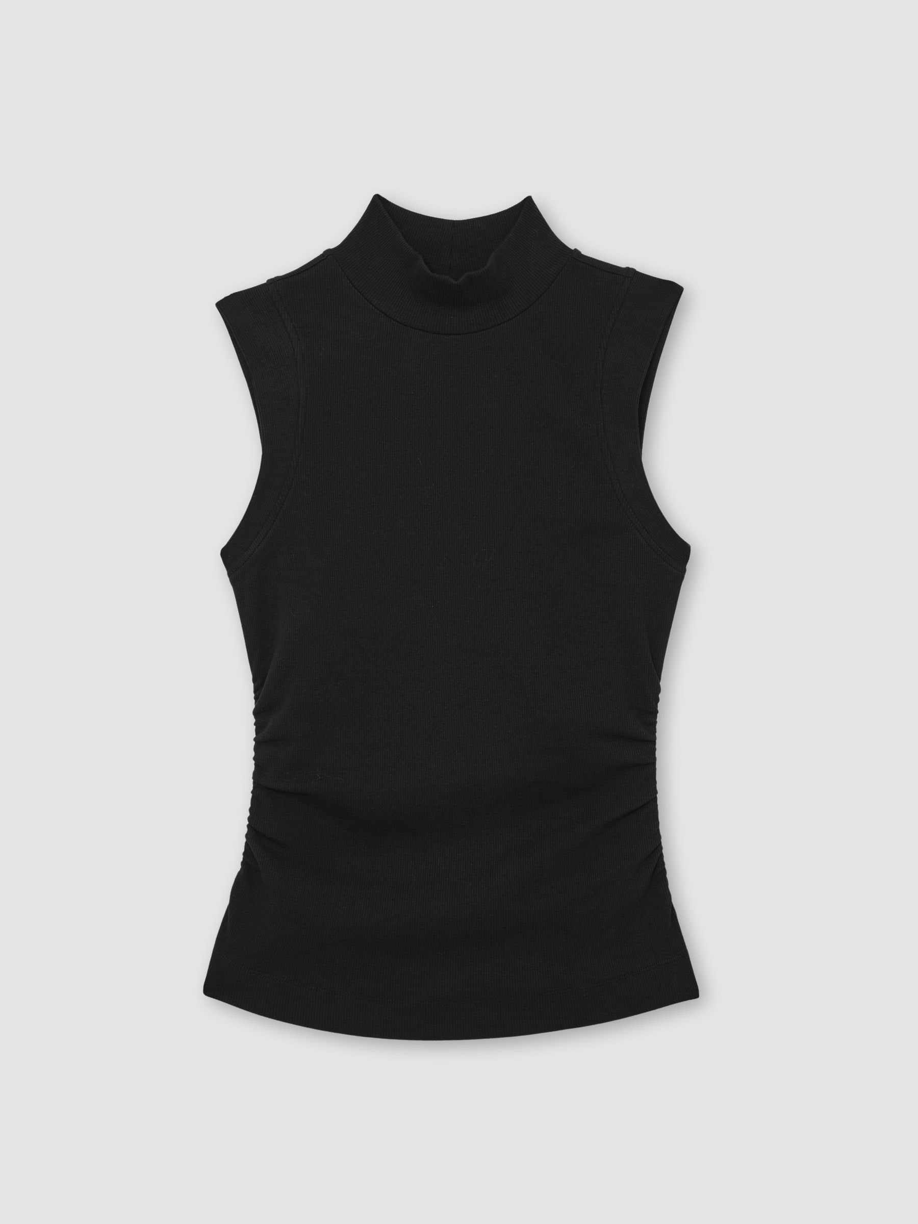 Black Simone Stretch-Cotton High-Neck Vest