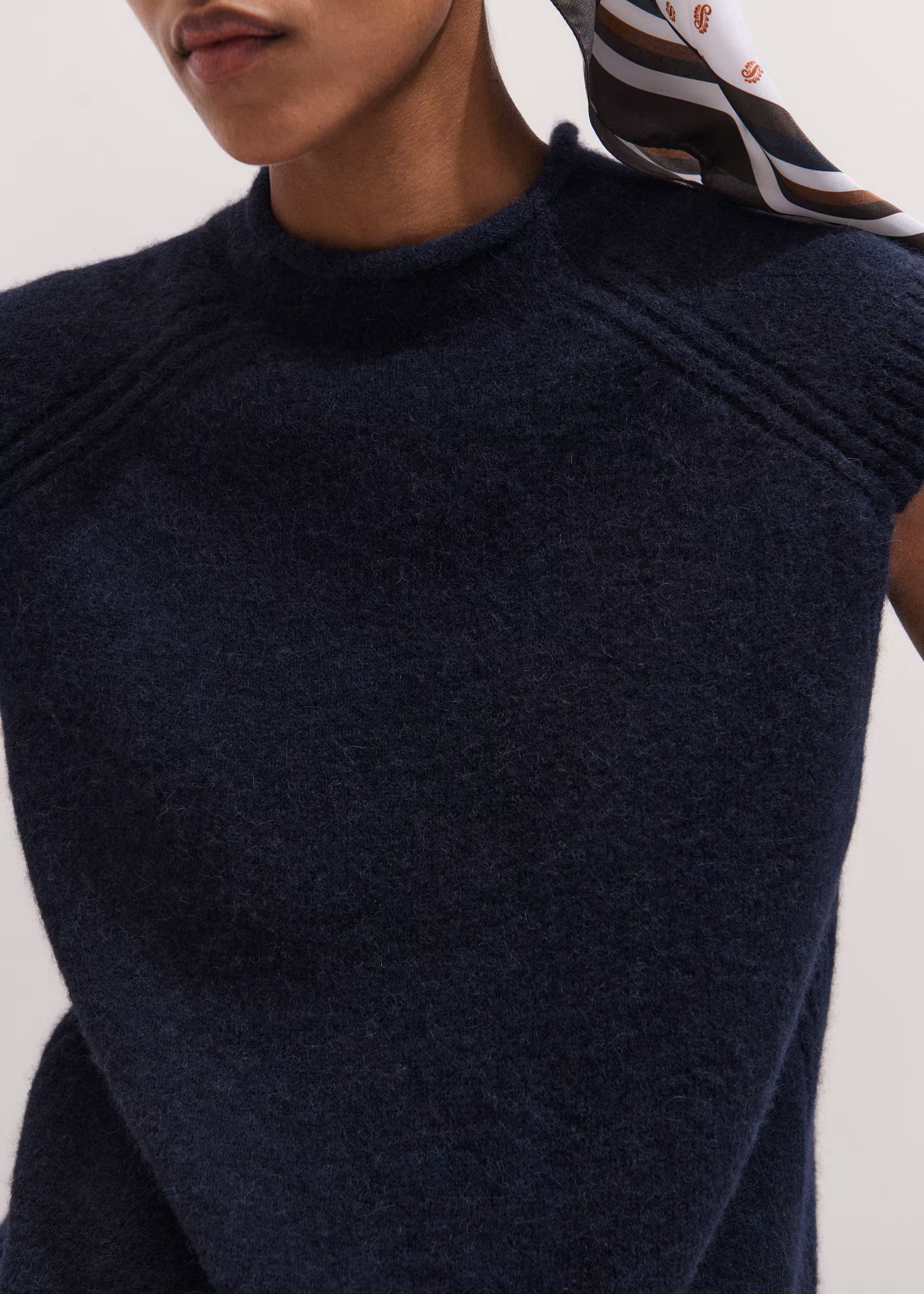 Roll Trim Alpaca-Blend Knit Vest