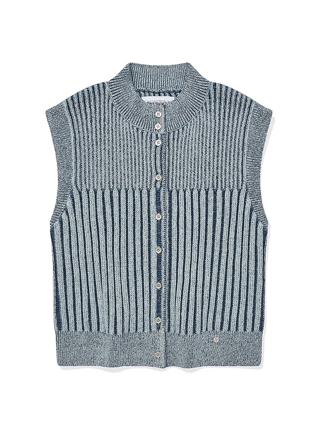 Sky Blue Cap Sleeve Knit Vest