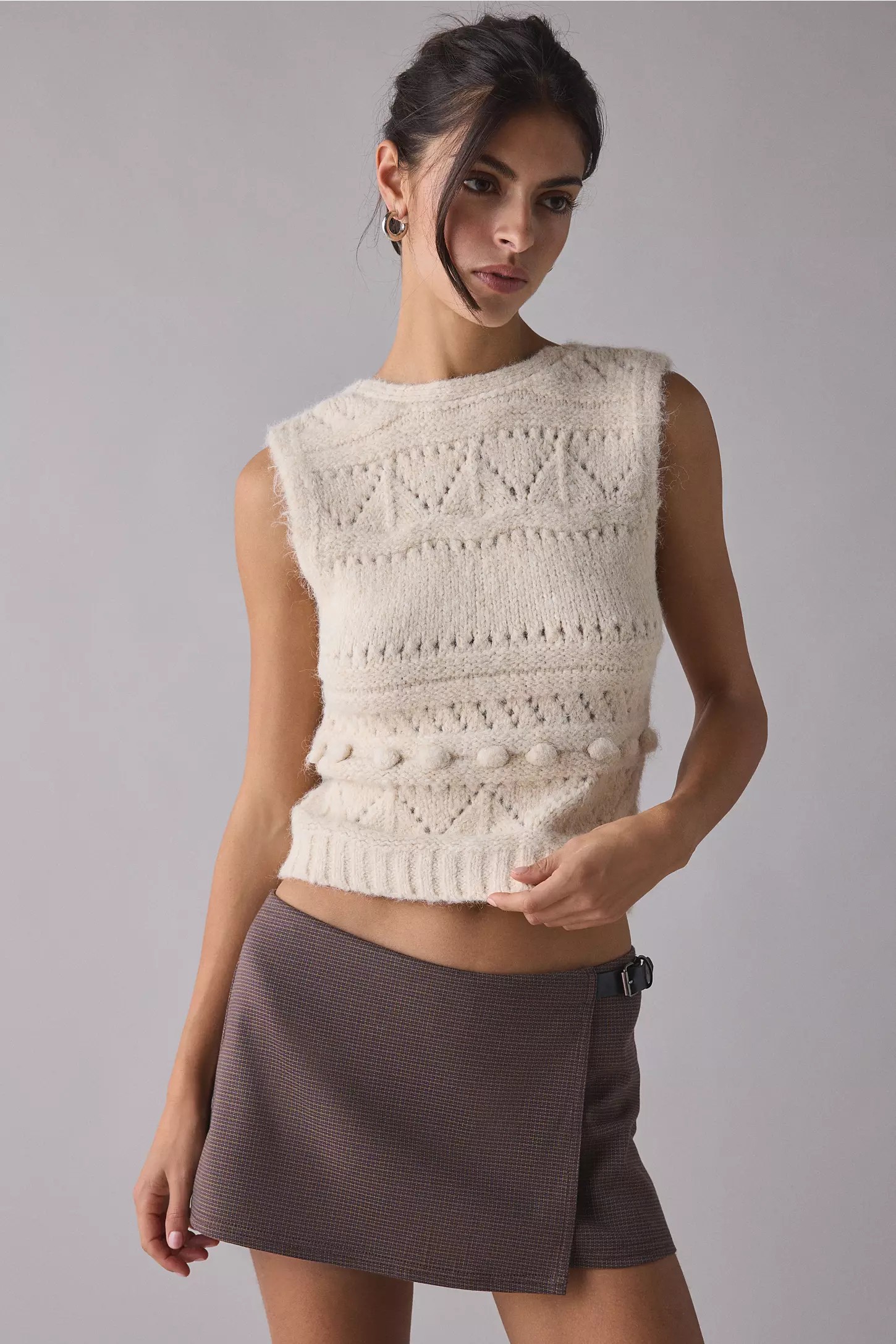 Unit Cable Knit Sweater Vest