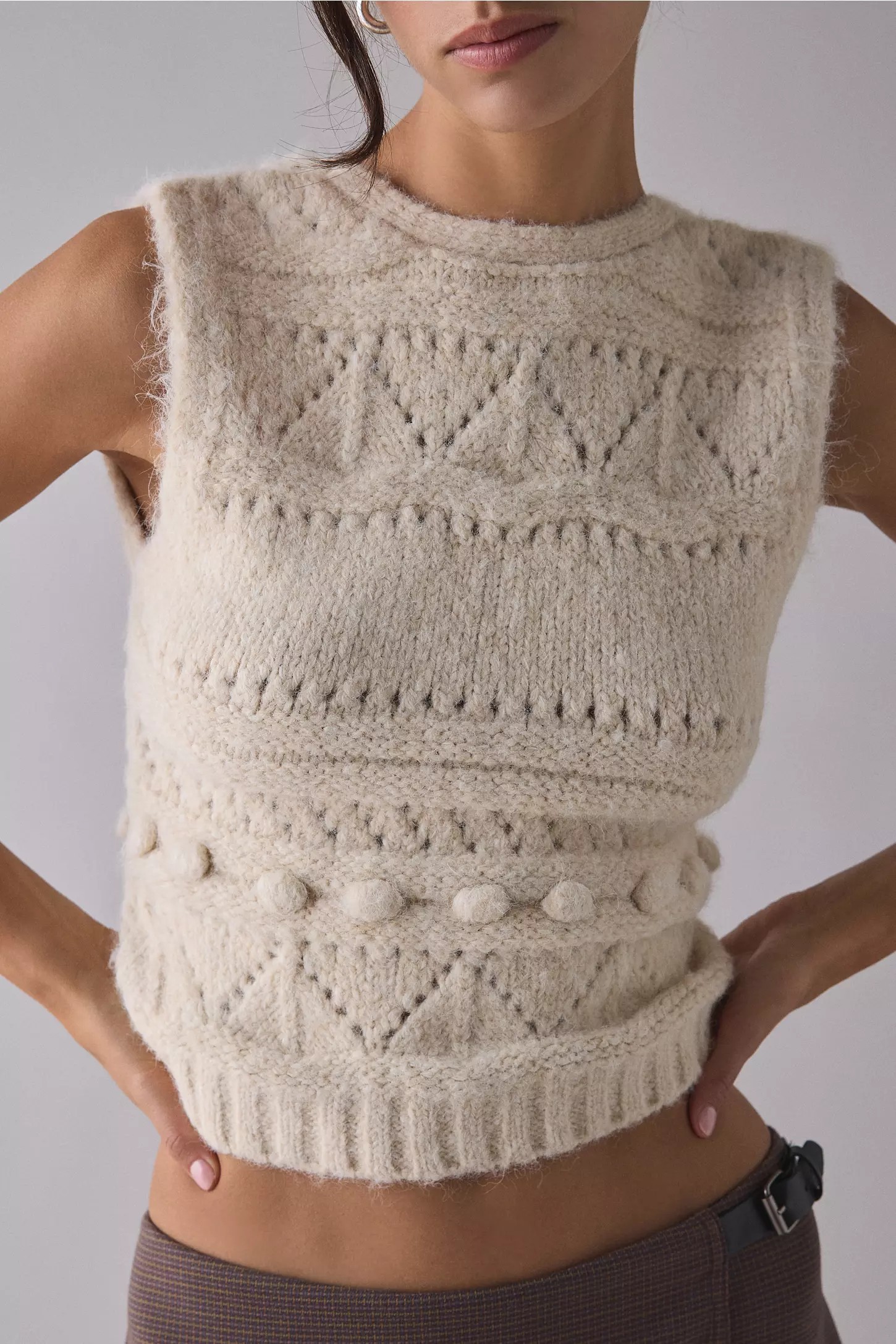 Unit Cable Knit Sweater Vest