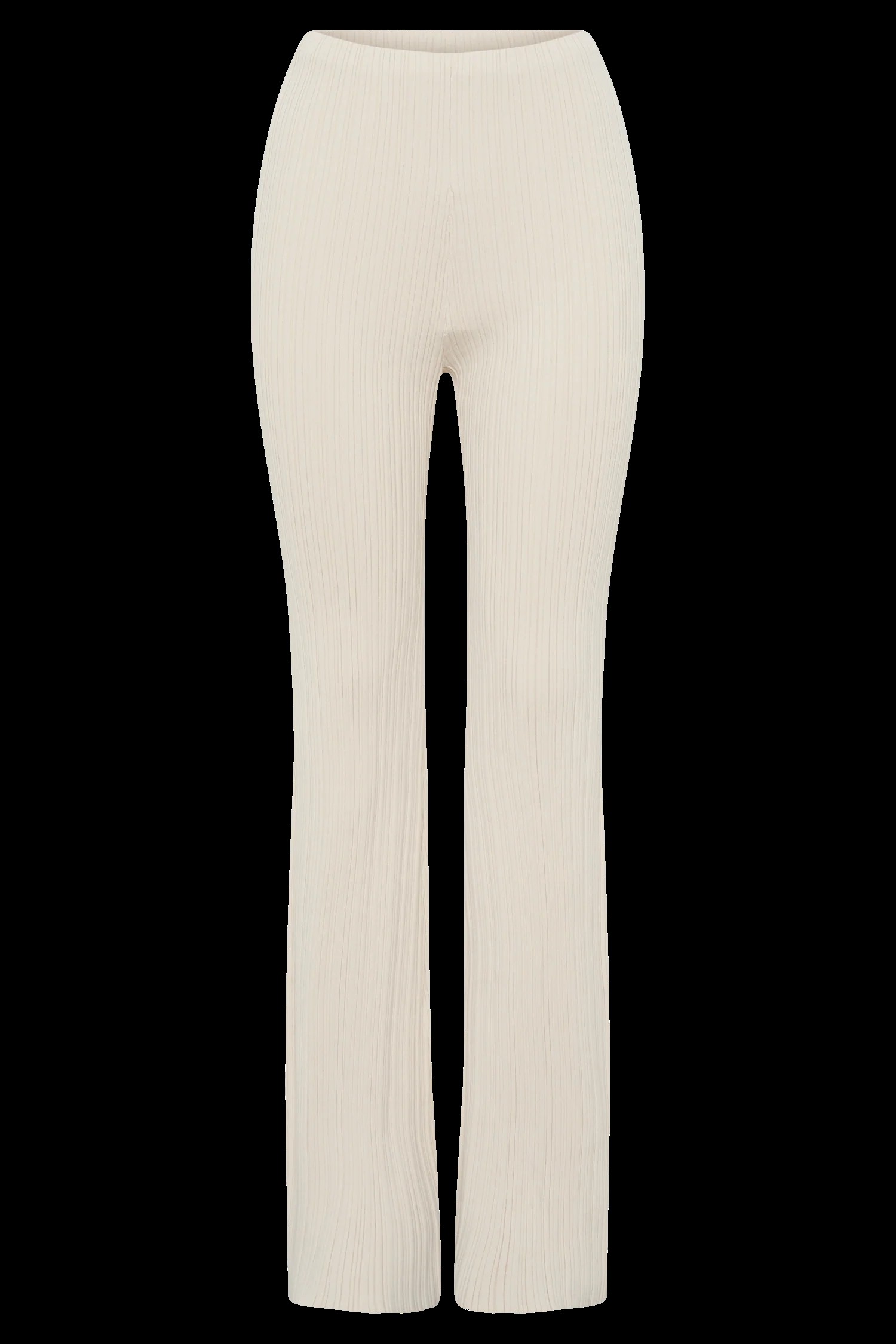 Straight Leg Rib Knit Pant – Cream