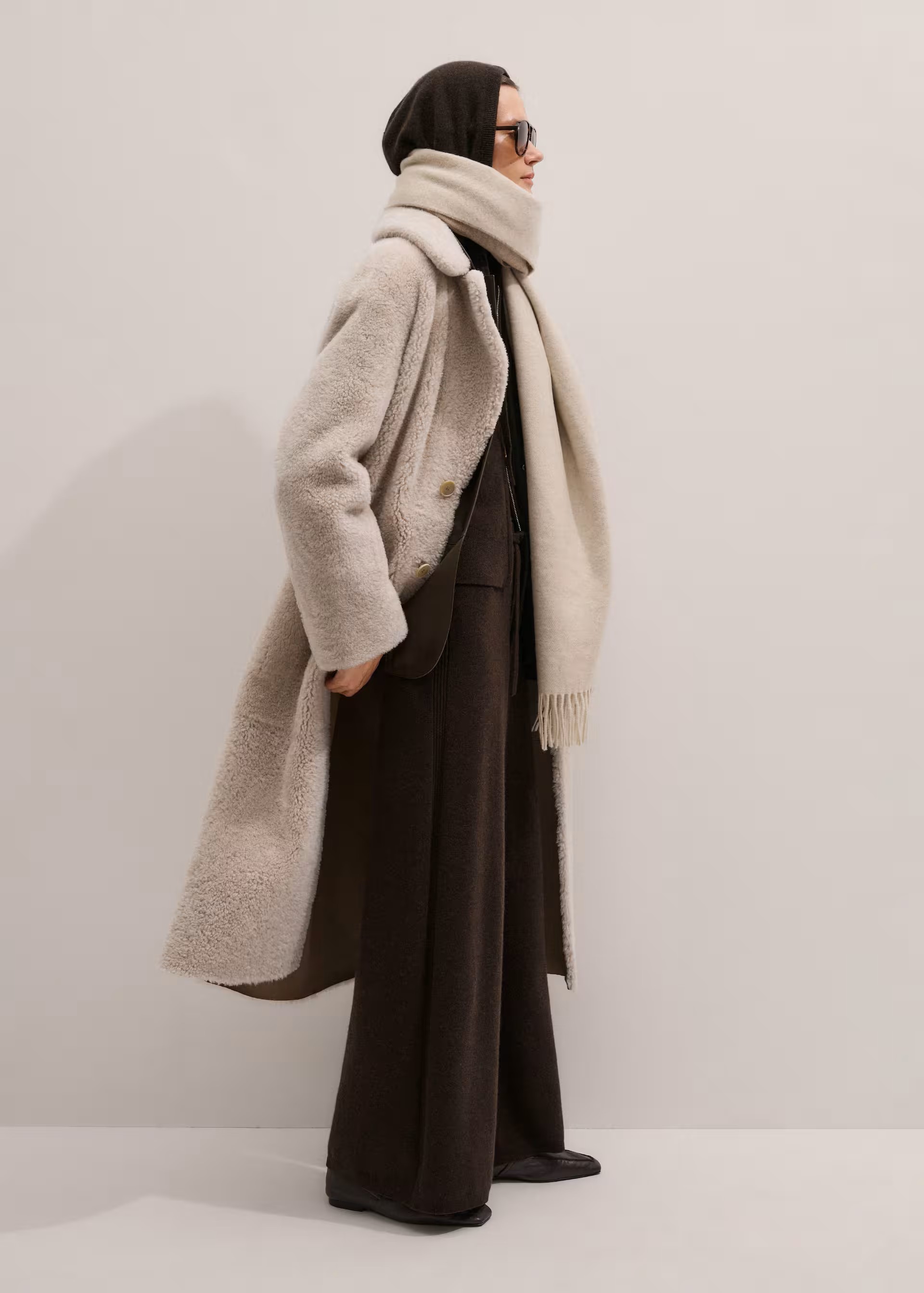 Wide-Leg 100% Cashmere Knit Pant