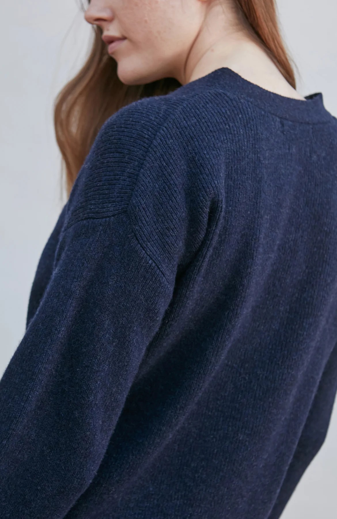 100% British Lambswool V-Neck Ribbed Cardigan