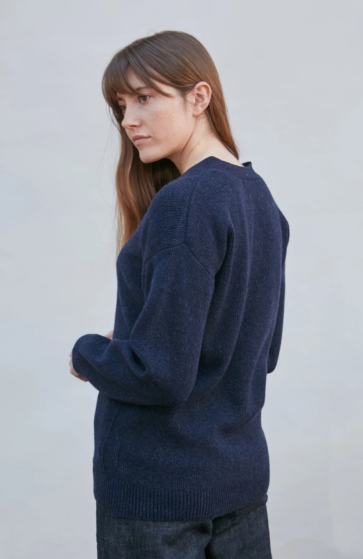100% British Lambswool V-Neck Ribbed Cardigan