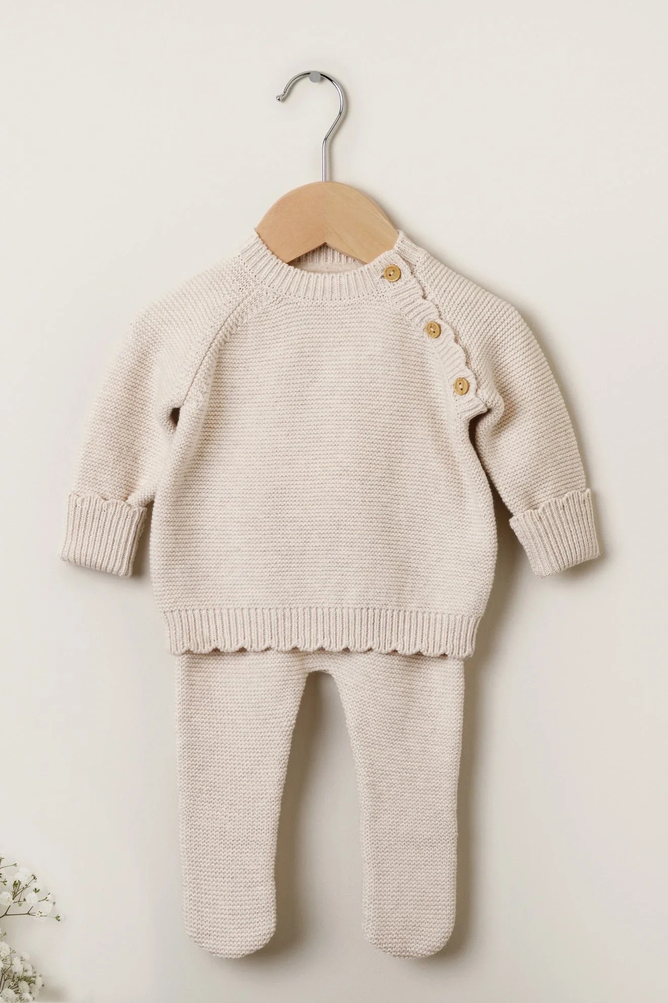 Oat Organic Cotton Newborn Jumper and Trouser Set