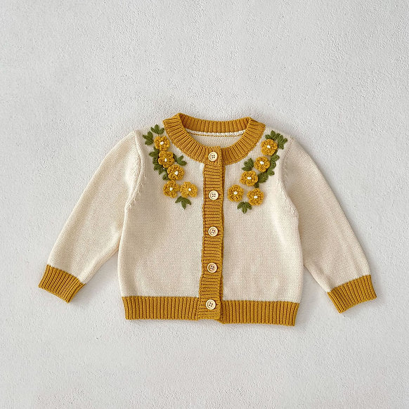 Cream and Sunny Yellow Floral Baby Romper Set