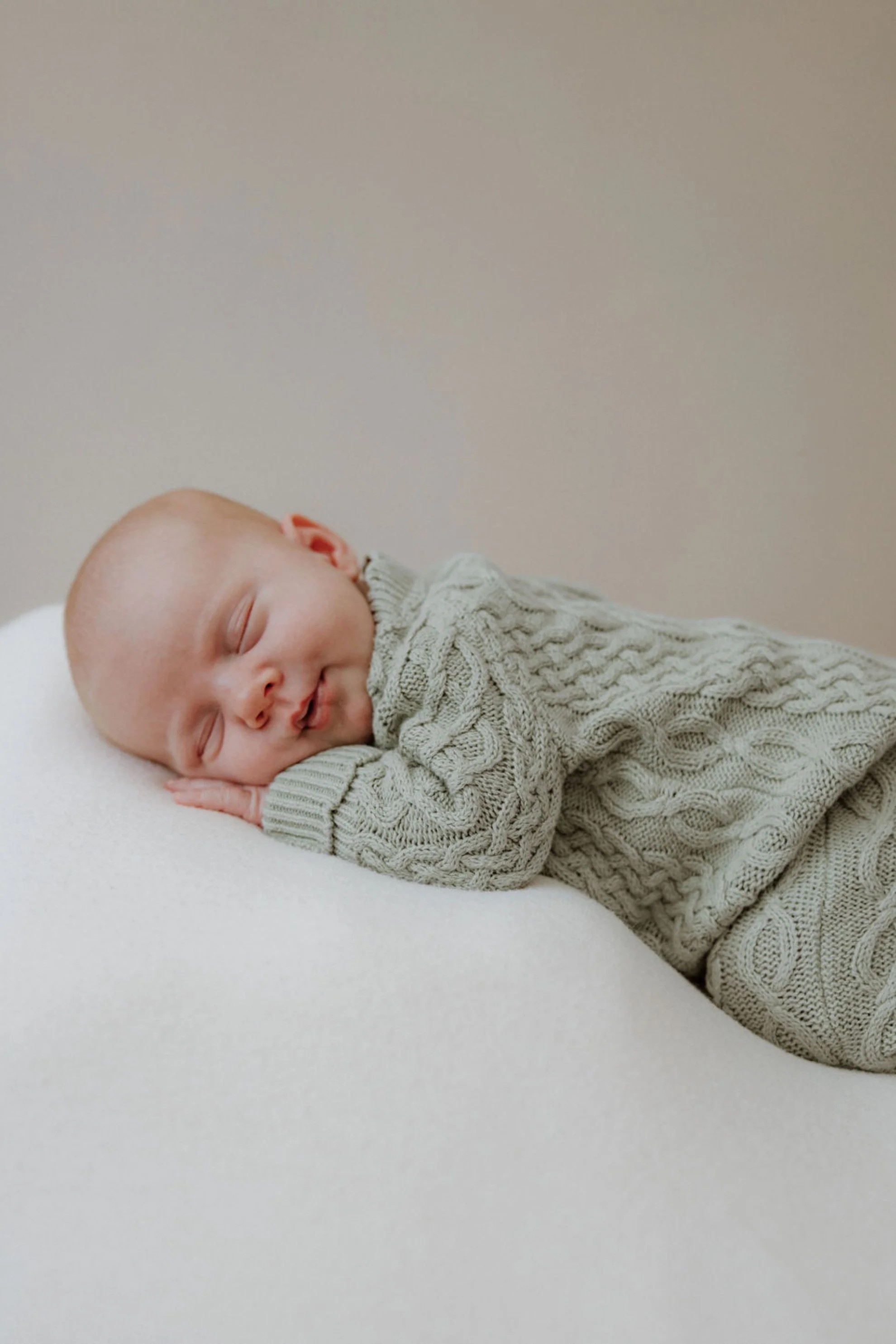 Sage Organic Cotton Cable Knit Baby Romper